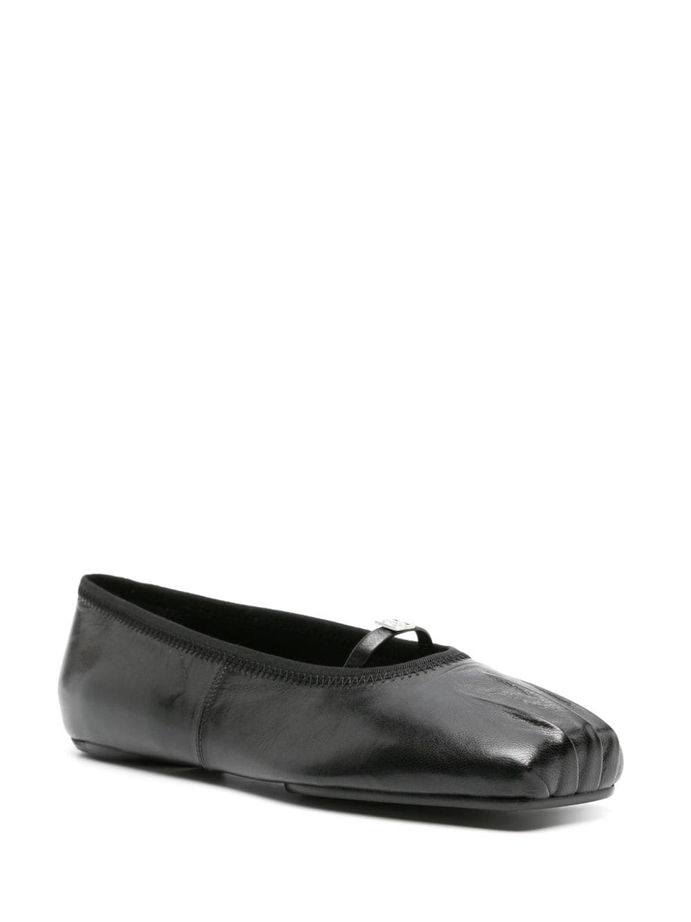 4G-plaque pleated ballerina shoes - 2