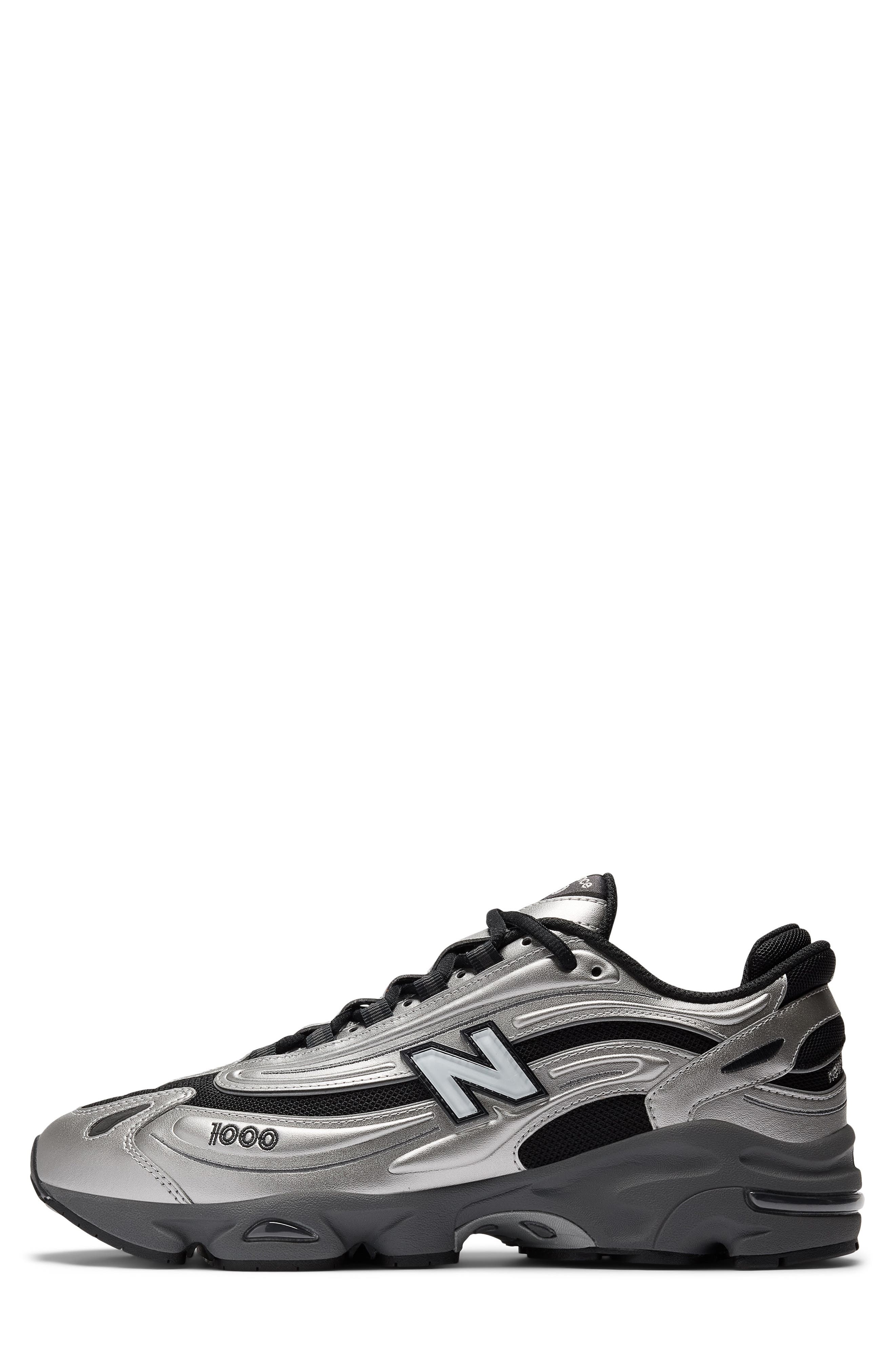 New Balance Gender Inclusive 1000 Sneaker in Silver Metallic/Green at Nordstrom - 4