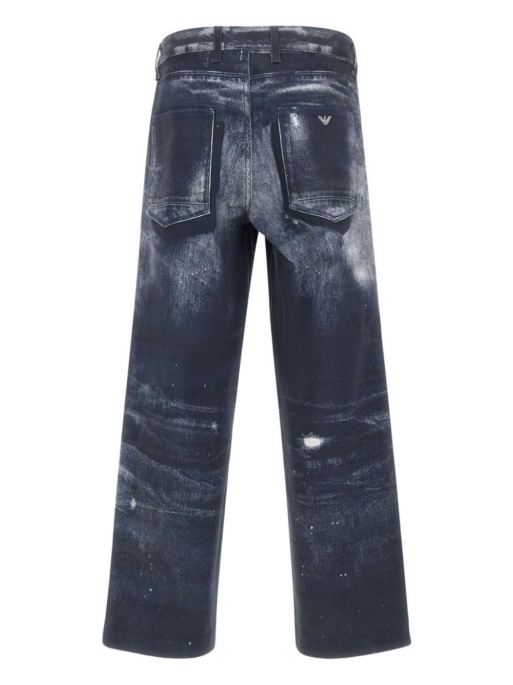 distressed print jeans - 2