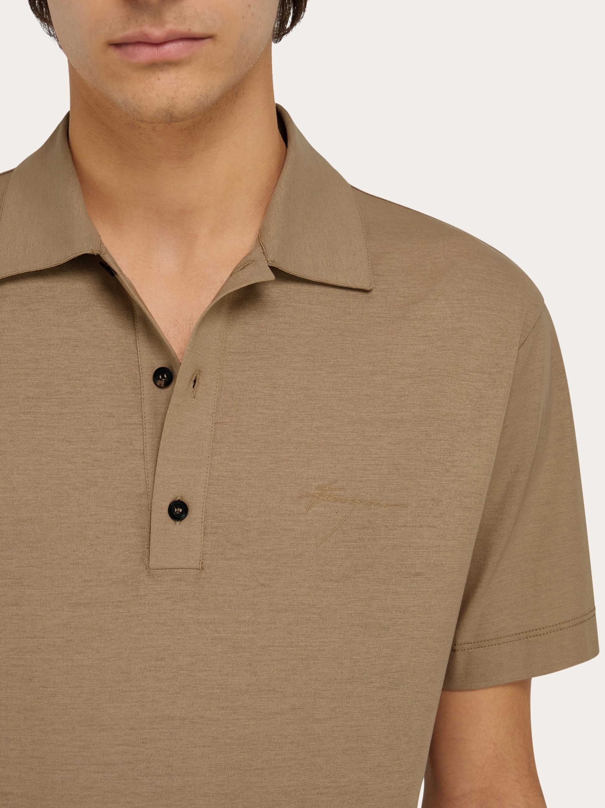 Crêpe voile polo shirt - 4