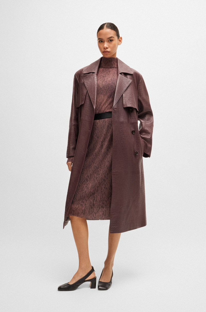 BOSS HIGH-NECK TOP IN PLISSÉ TULLE outlook