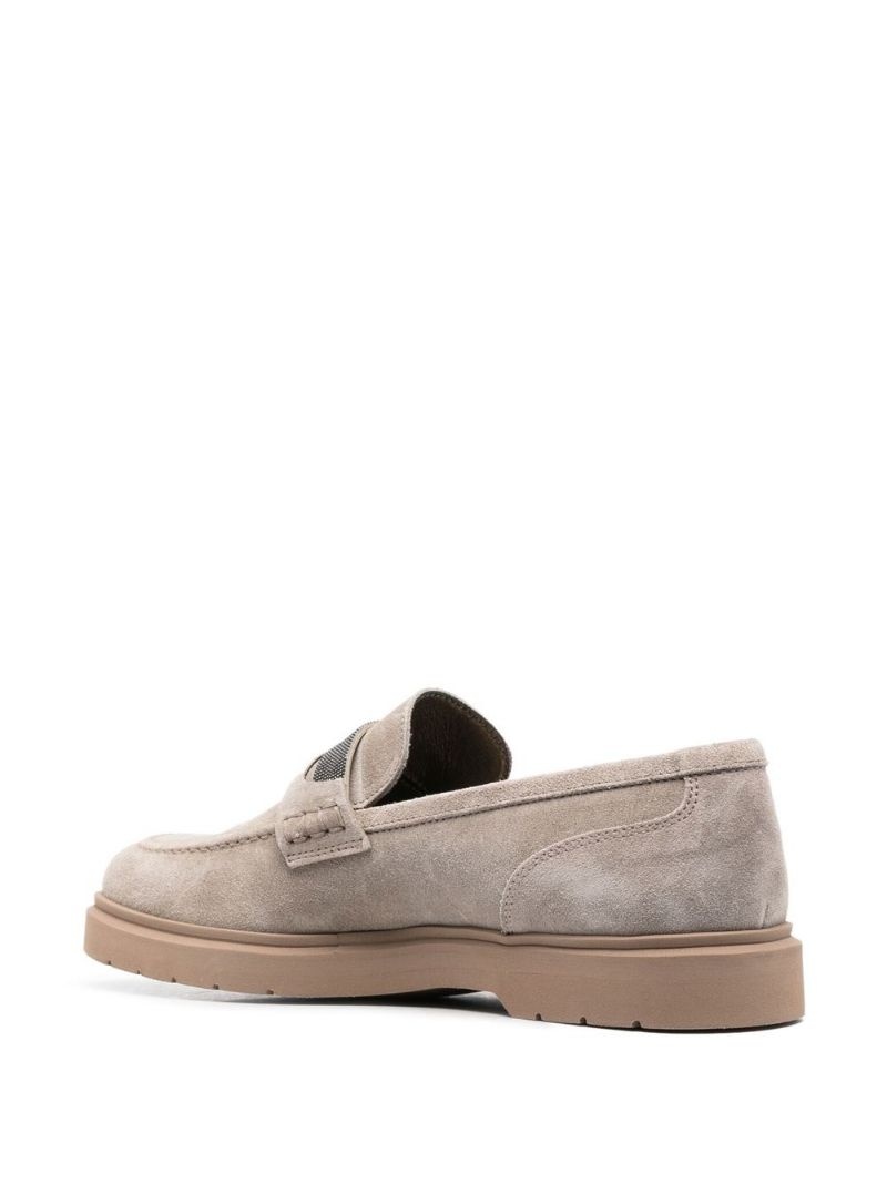 BRUNELLO CUCINELLI Bead-embellished suede loafers
