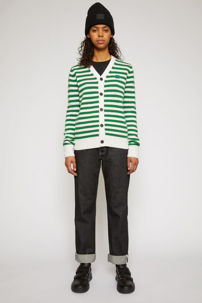 Acne Studios Breton stripe cardigan green/white outlook