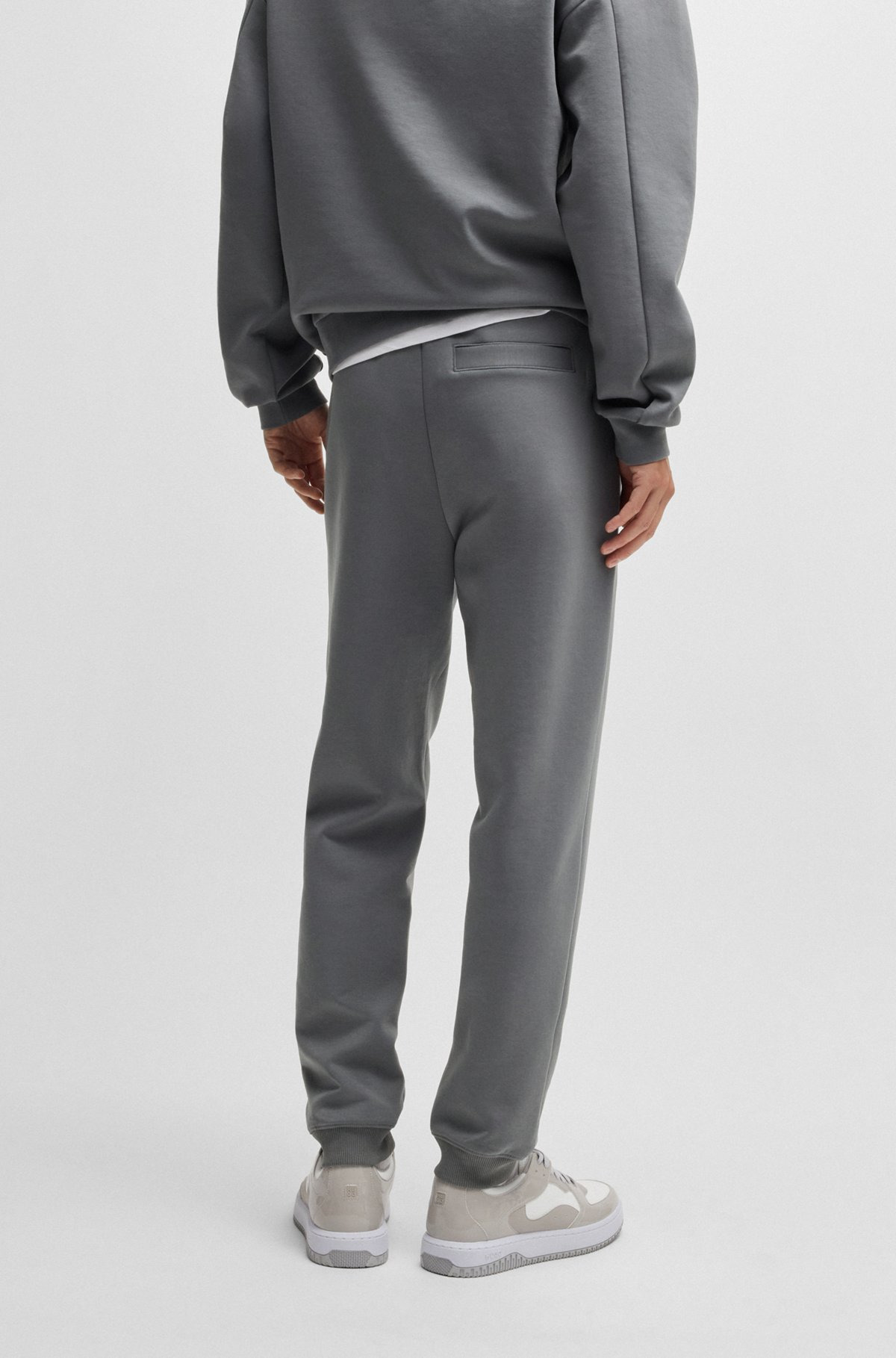 COTTON TRACKSUIT BOTTOMS WITH STACKED LOGO - 5