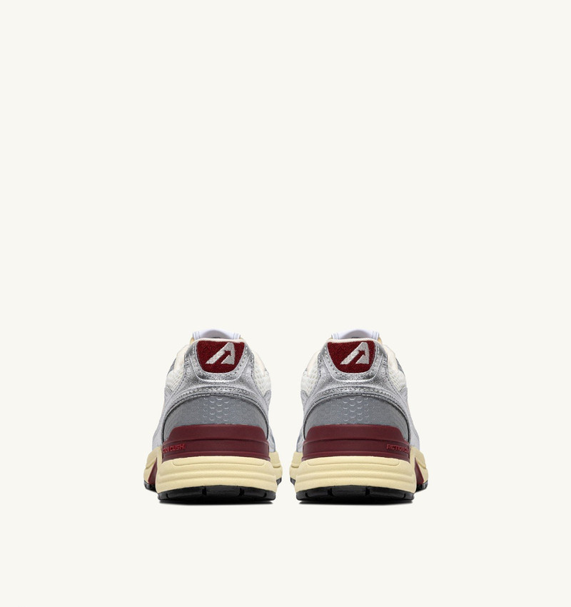HYPERWAY SNEAKERS IN WHITE AND SILVER-TONE LAMINATED LEATHER AND MESH 3