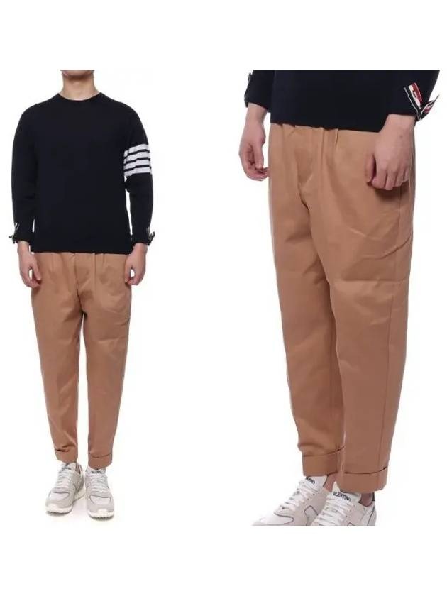 Heart Logo Crop Chino Baggy Pants Beige - 2