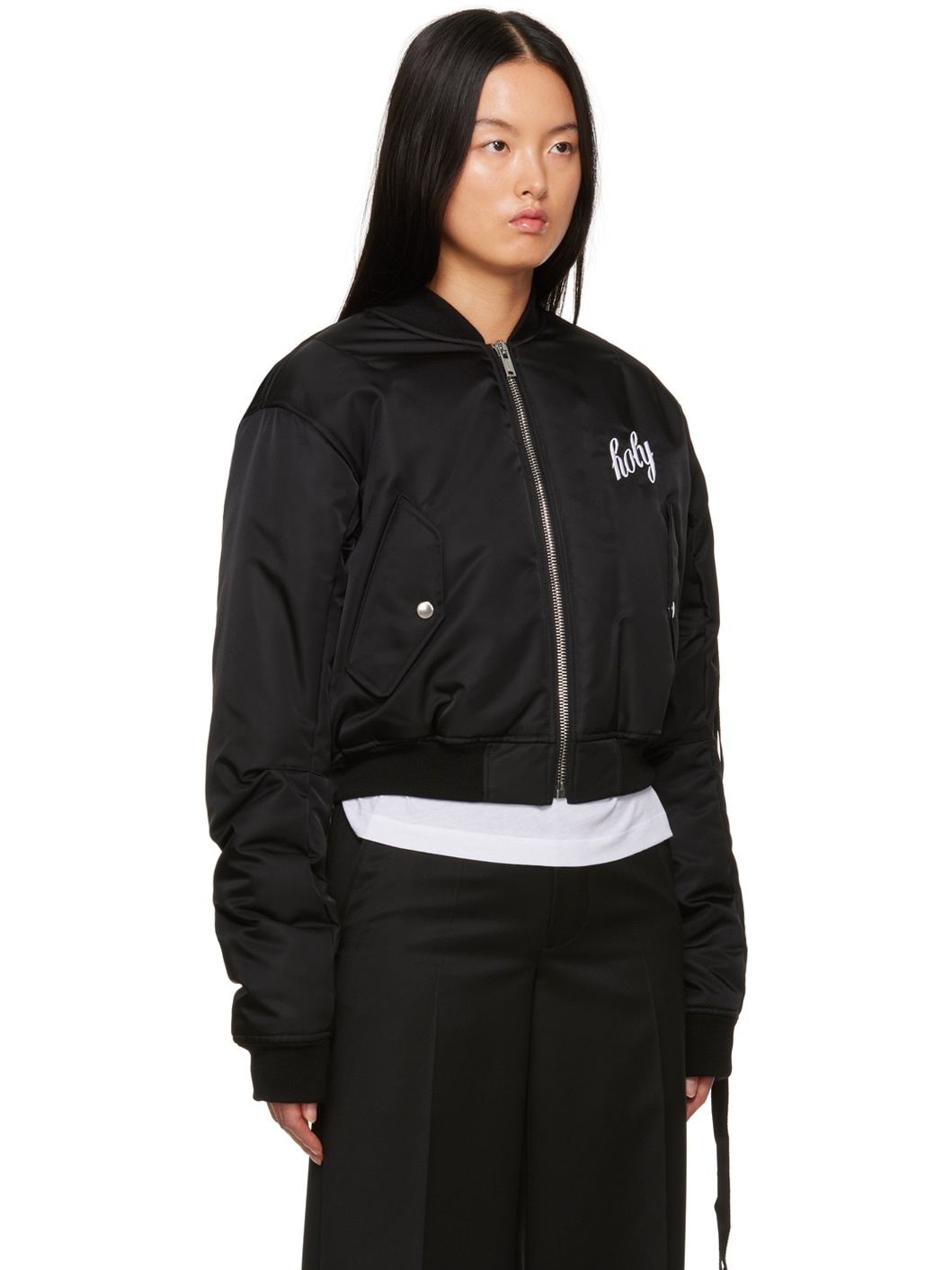 Black Lea Bomber Jacket - 2