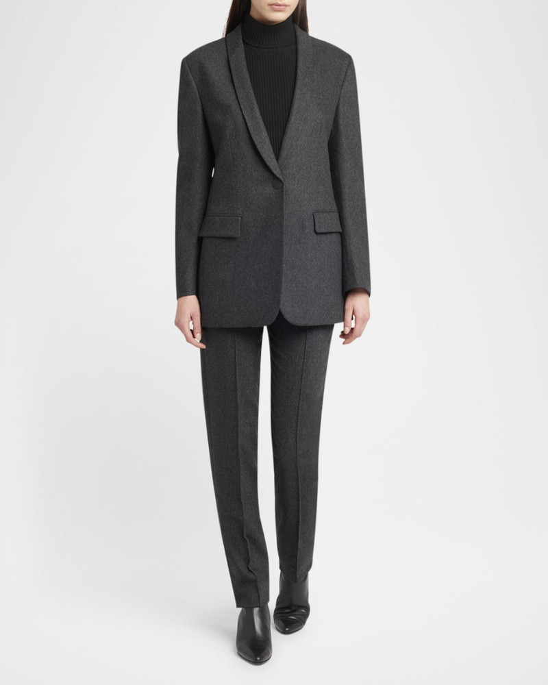 GIORGIO ARMANI Pintuck Slim-Leg Cady Trousers outlook