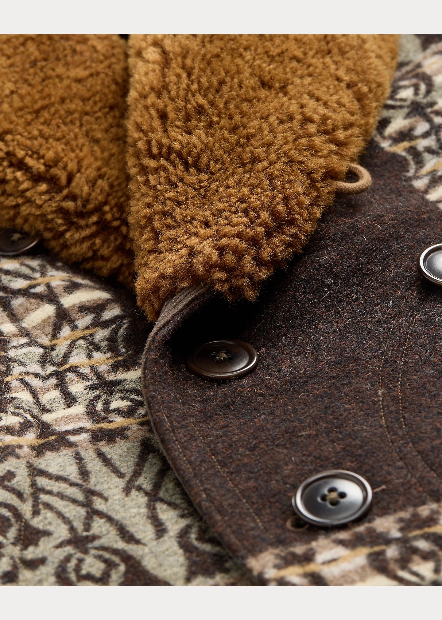 Shearling-Collar Jacquard Ranch Coat - 3
