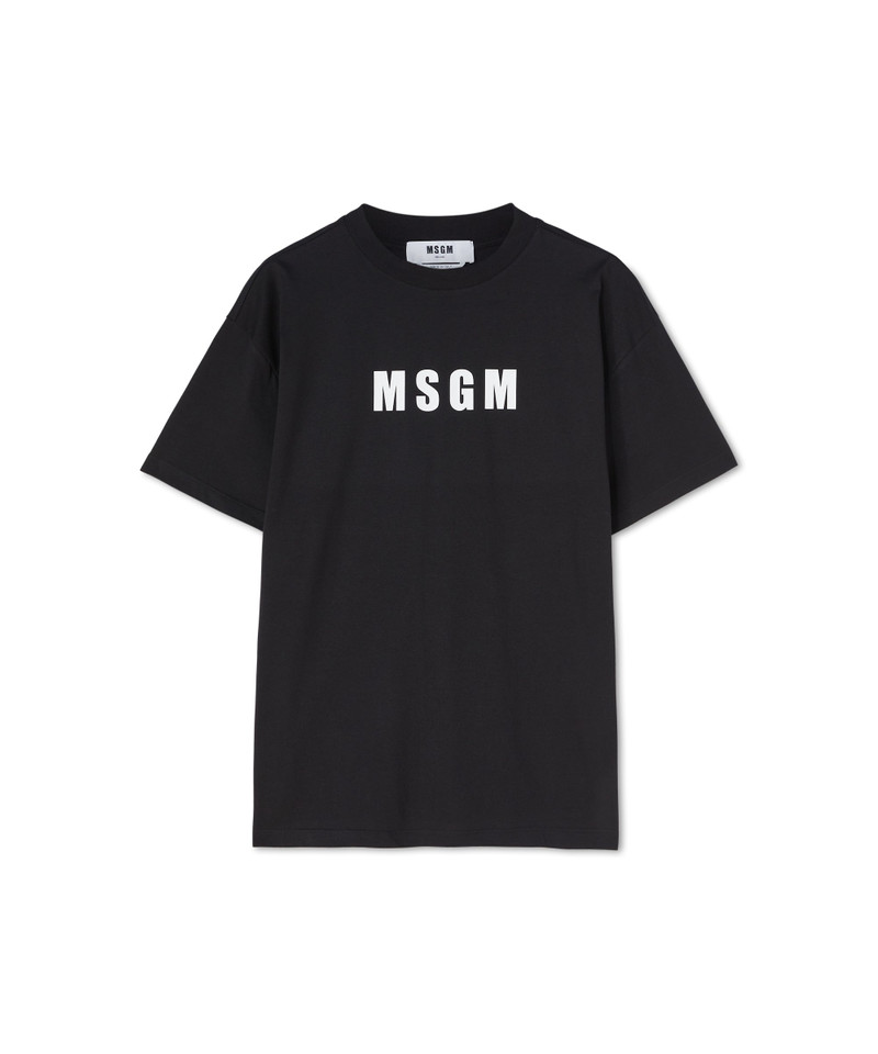 Cotton crew neck cotton t-shirt with MSGM logo - 1