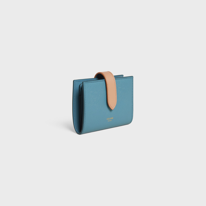 CELINE Small Strap Wallet in Bicolour Grained Calfskin outlook