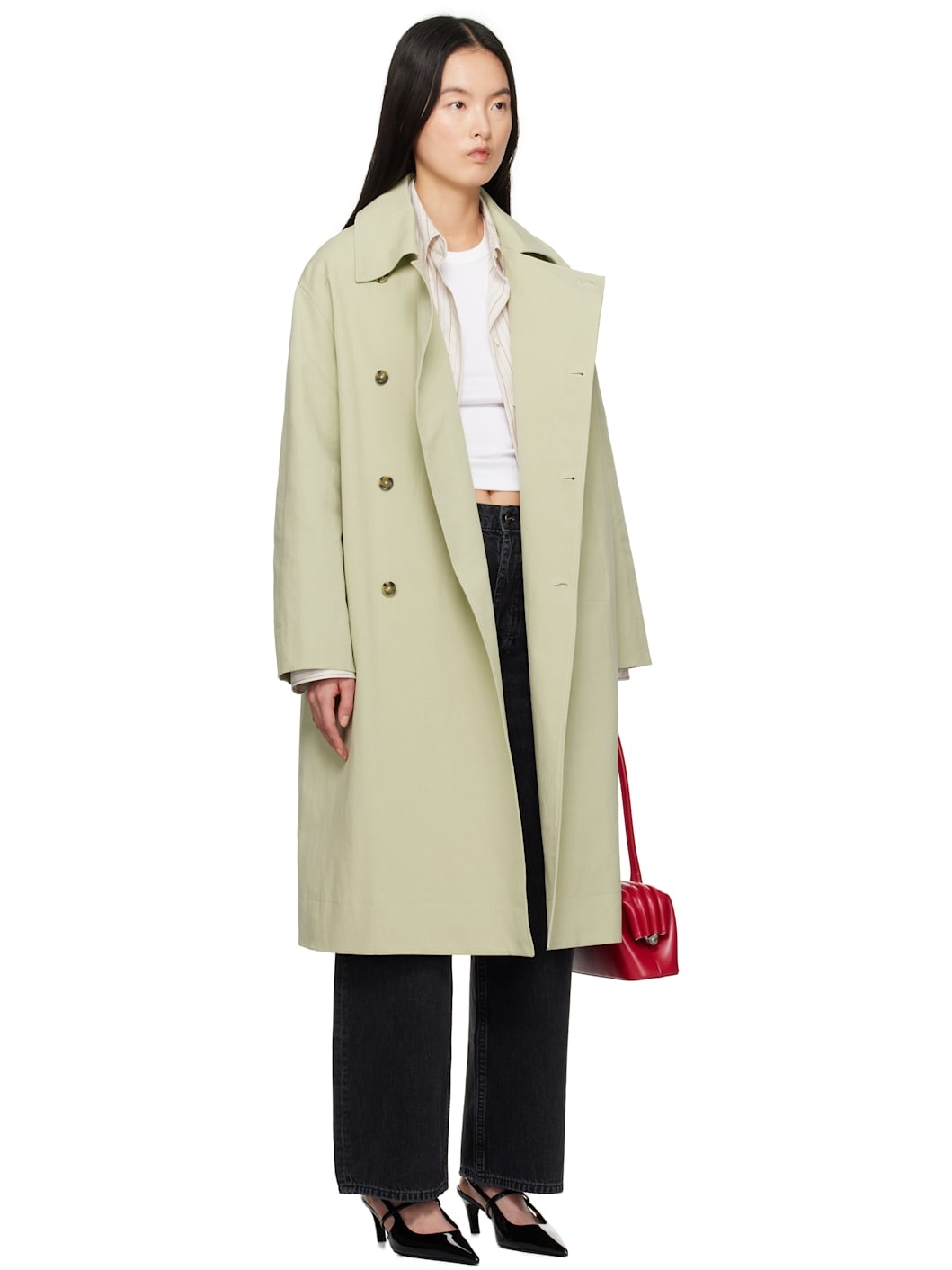 Green Alex Trench Coat - 2