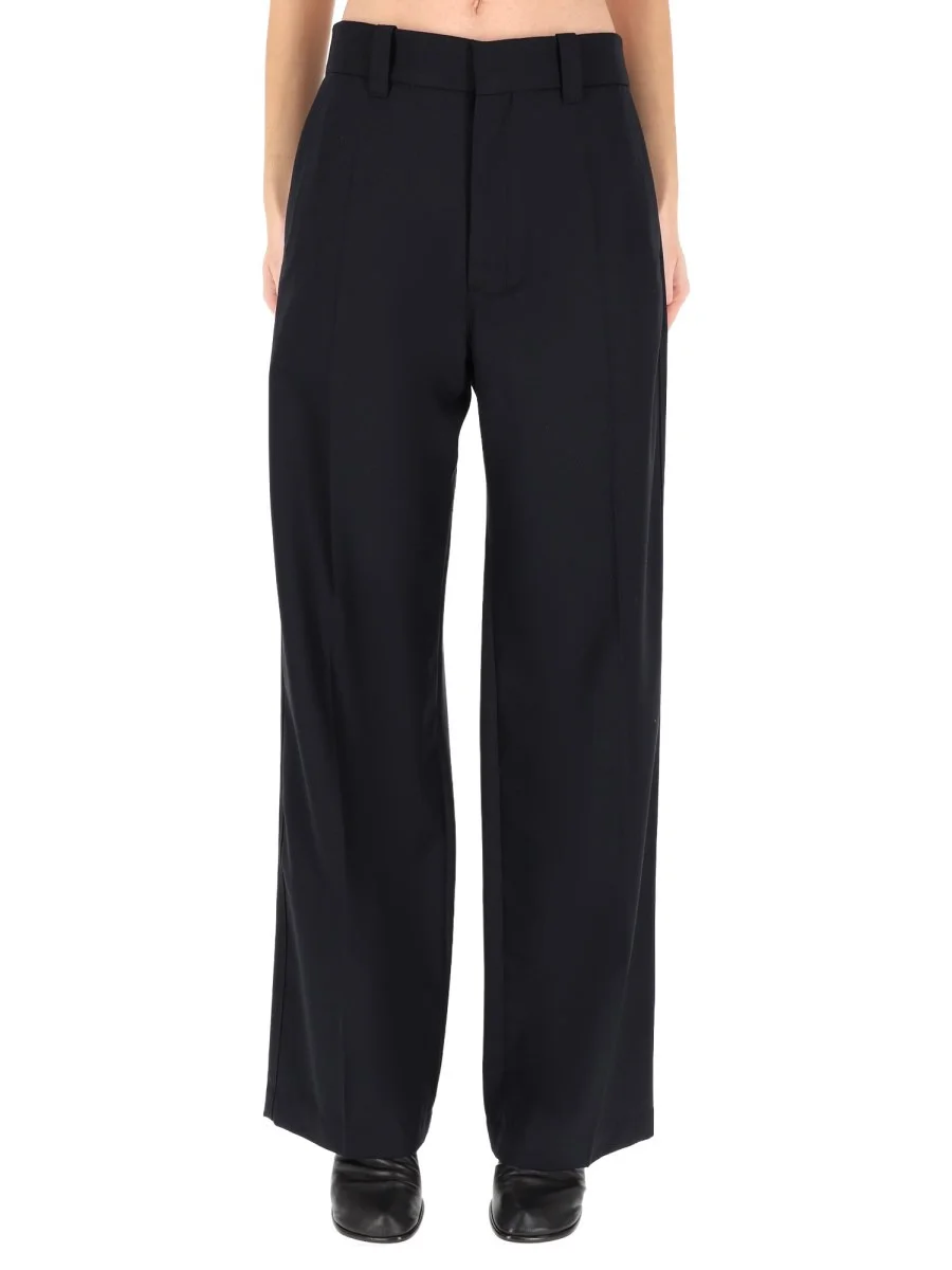 WOOL BLEND STRAIGHT PANTS - 1