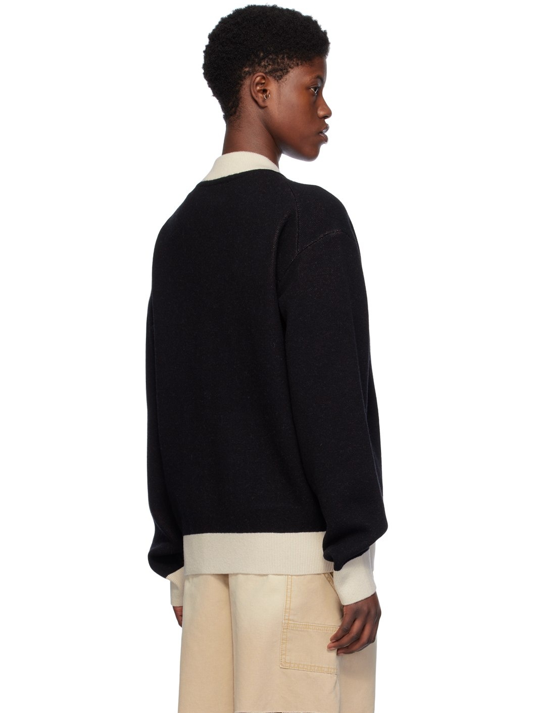 Black Button Bomber Jacket - 3