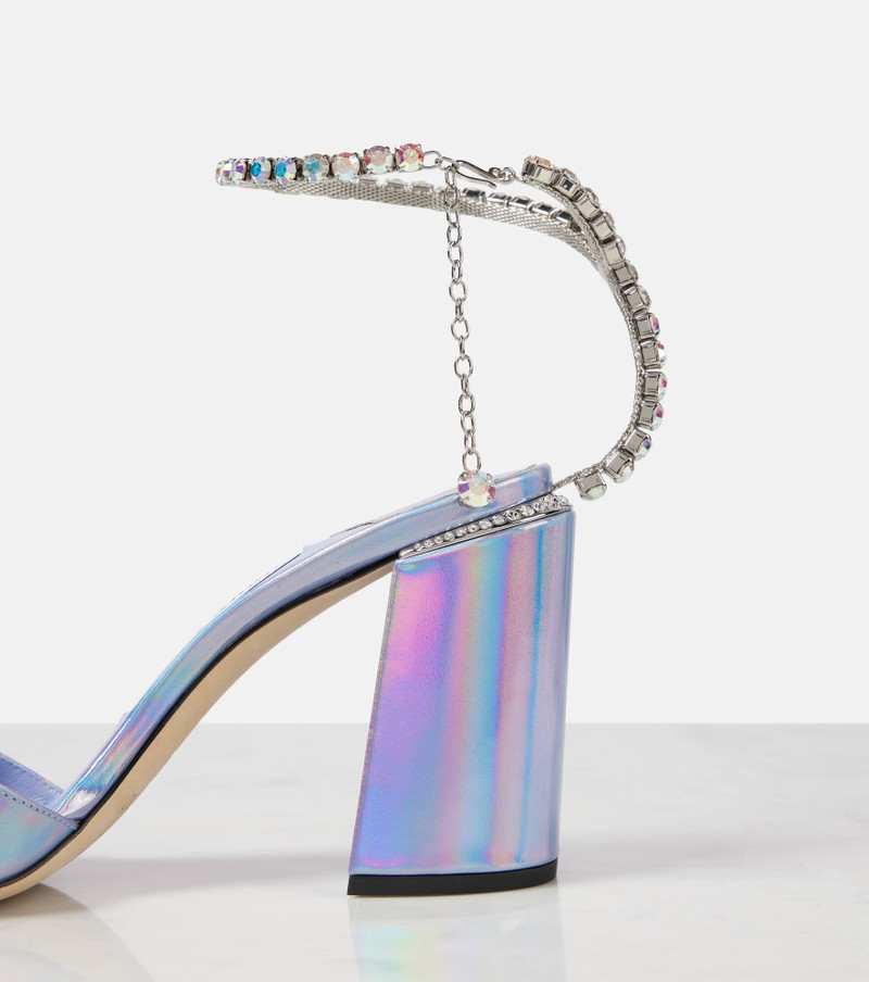 Saeda embellished metallic leather sandals 6