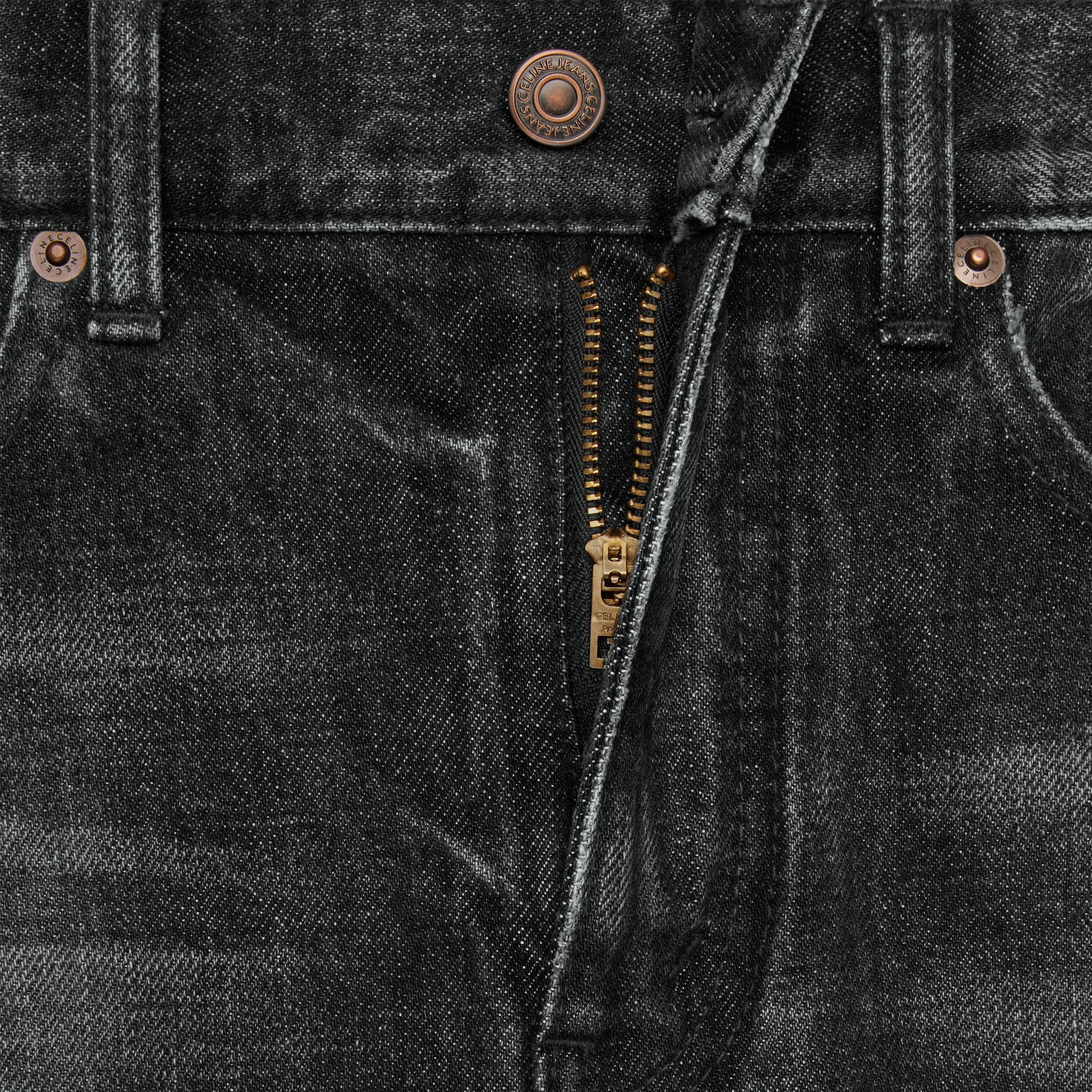 flared surf jeans in black ice rinse denim - 4