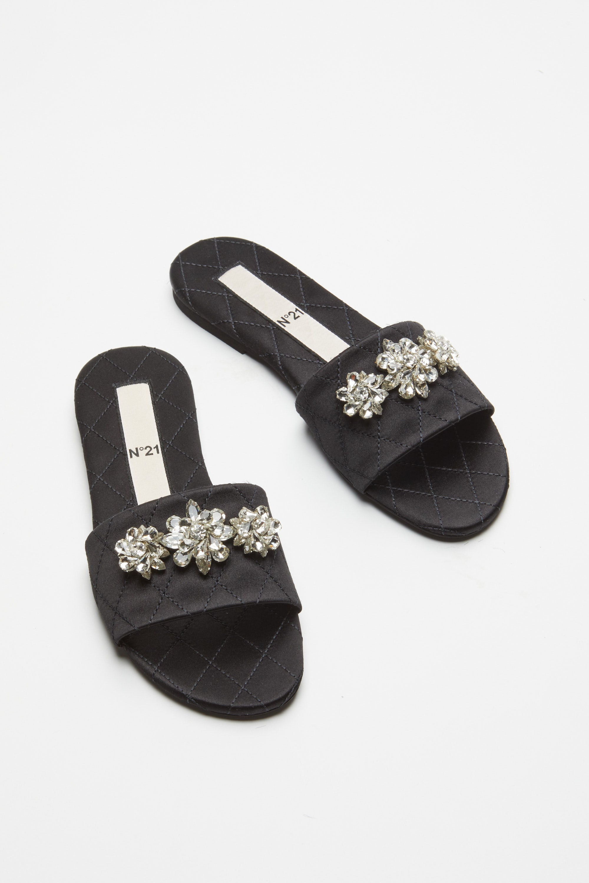CRYSTAL-EMBELLISHED SLIDE SANDALS - 5