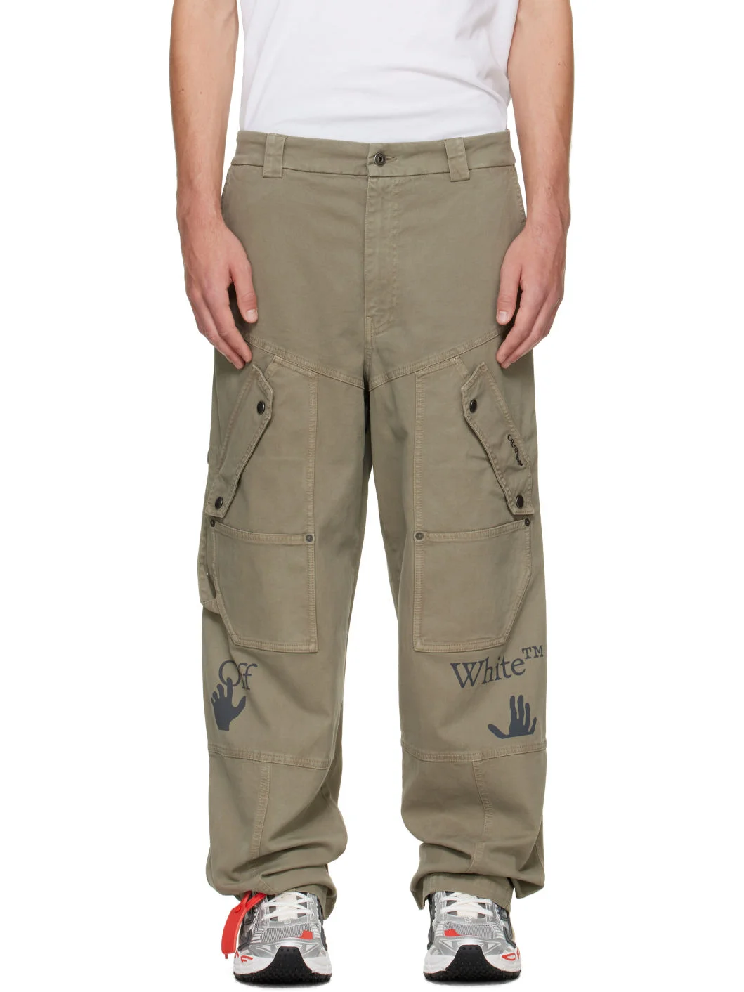 Khaki Swimming Logo Carpenter Cargo Pants - 1