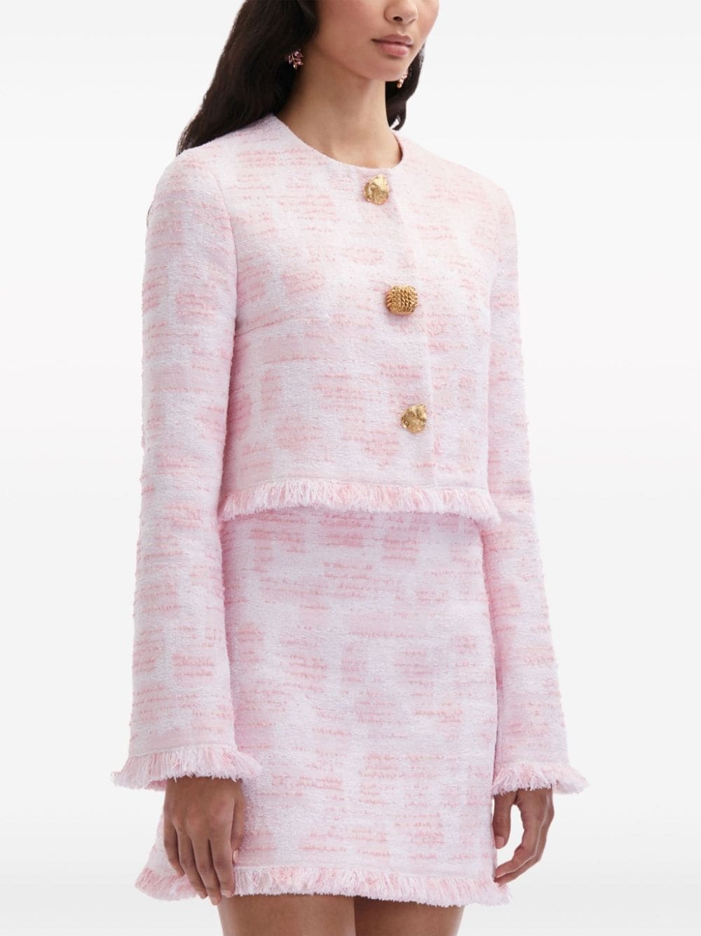 textured tweed jacket - 4