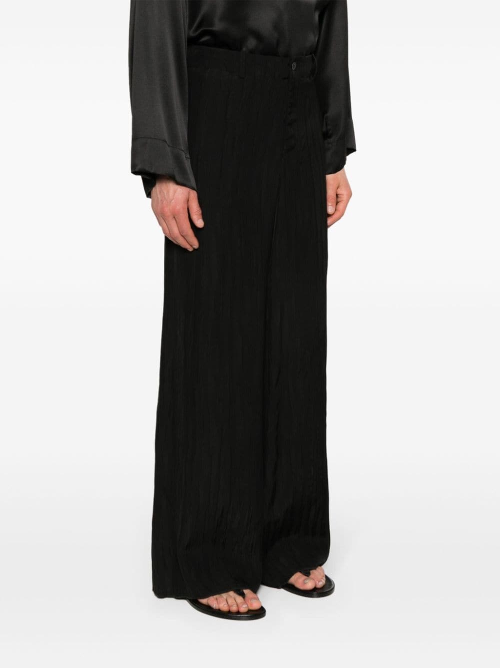 pleated wide-leg trousers - 3