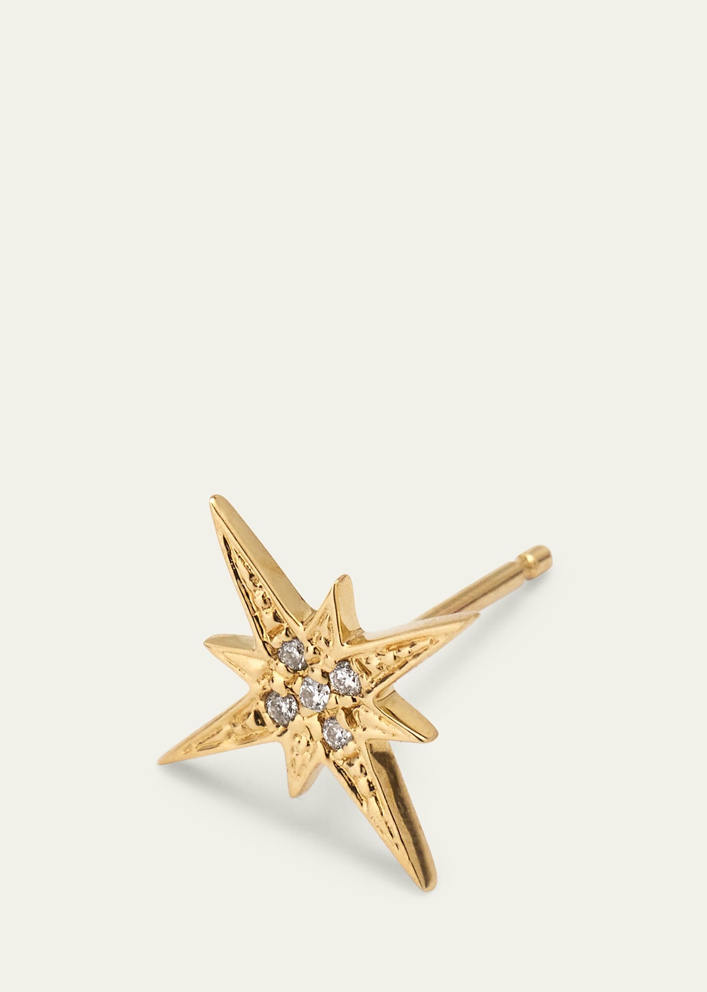 Diamond Starburst Stud Earring, Single - 3