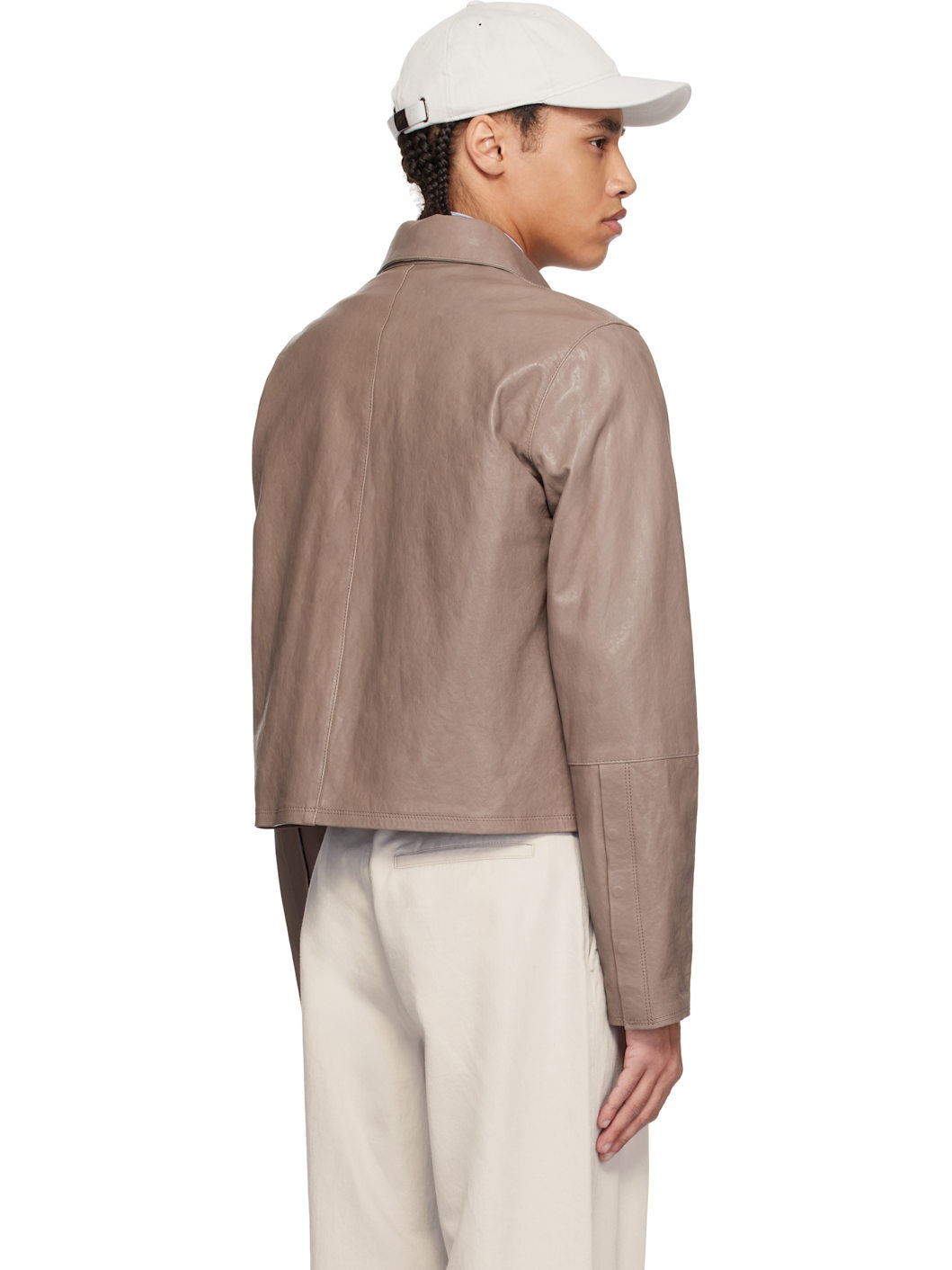 Taupe Auto Leather Shirt - 3