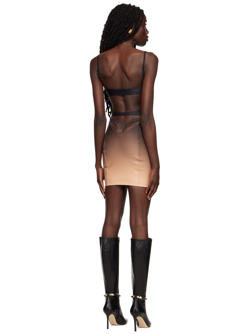 Black & Brown Dégradé Minidress - 3