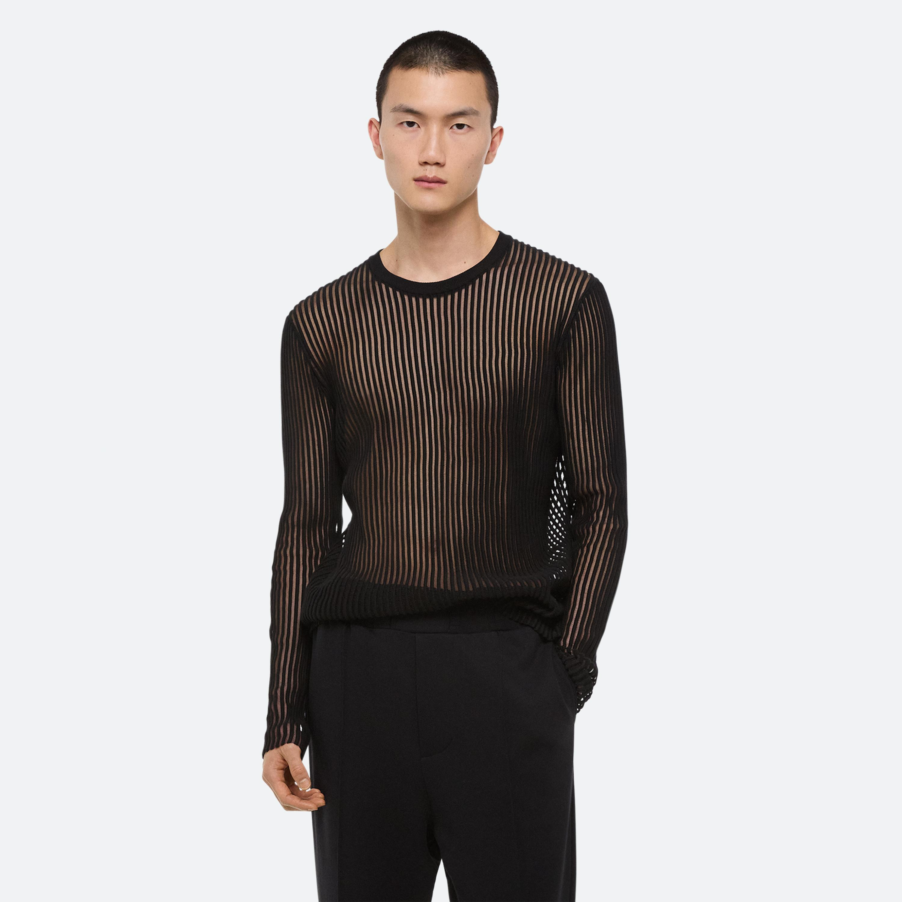 SPACED SHEER CREWNECK - 8