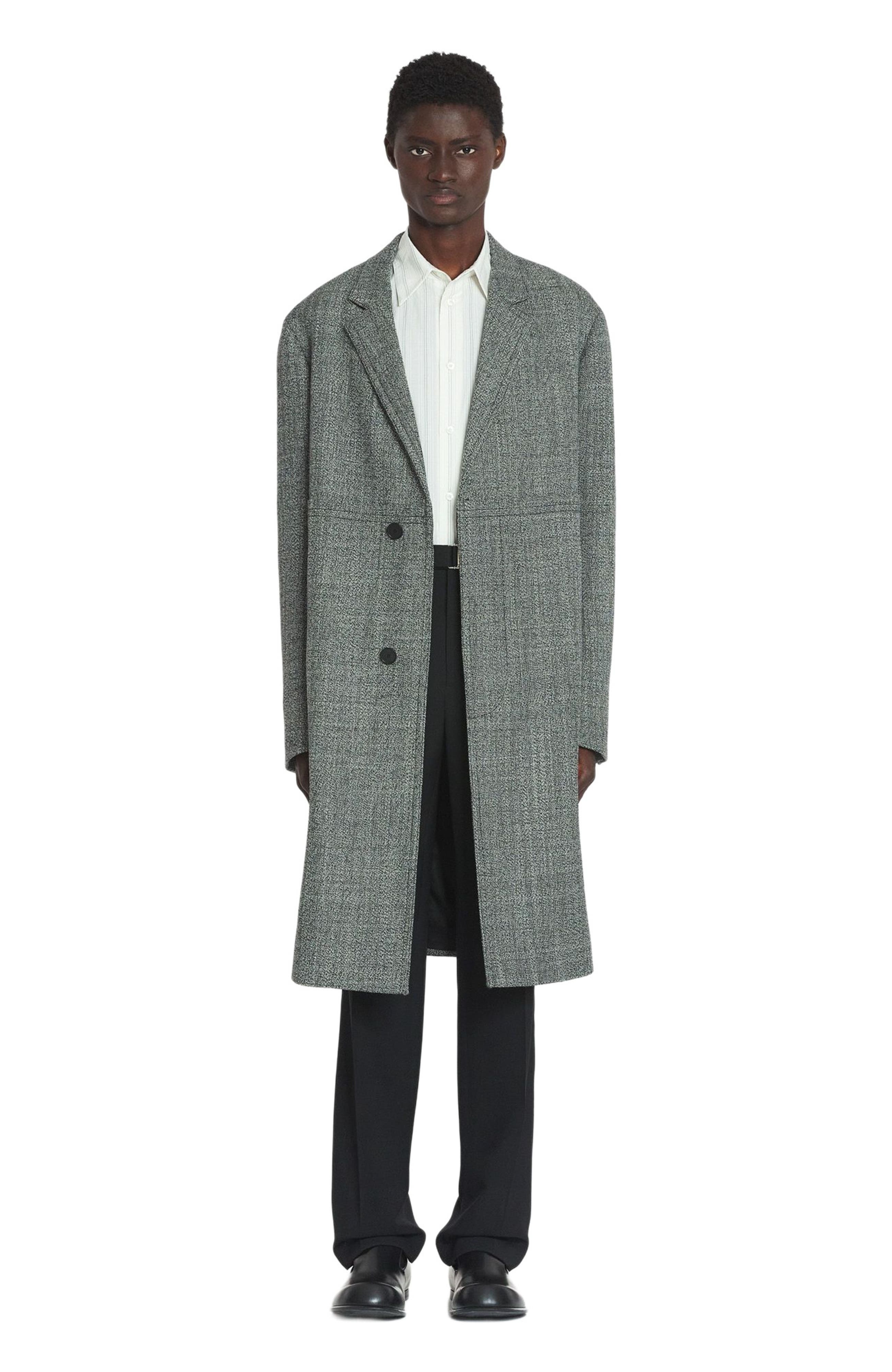 Lanvin STRAIGHT COTTON SHIRT in White/black at Nordstrom - 3