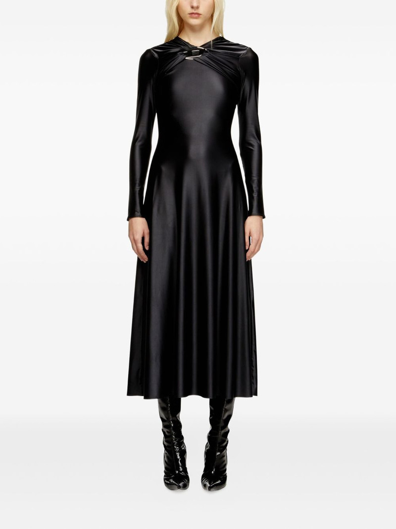 Diesel D-Iamo twist-neck long-sleeve midi dress outlook