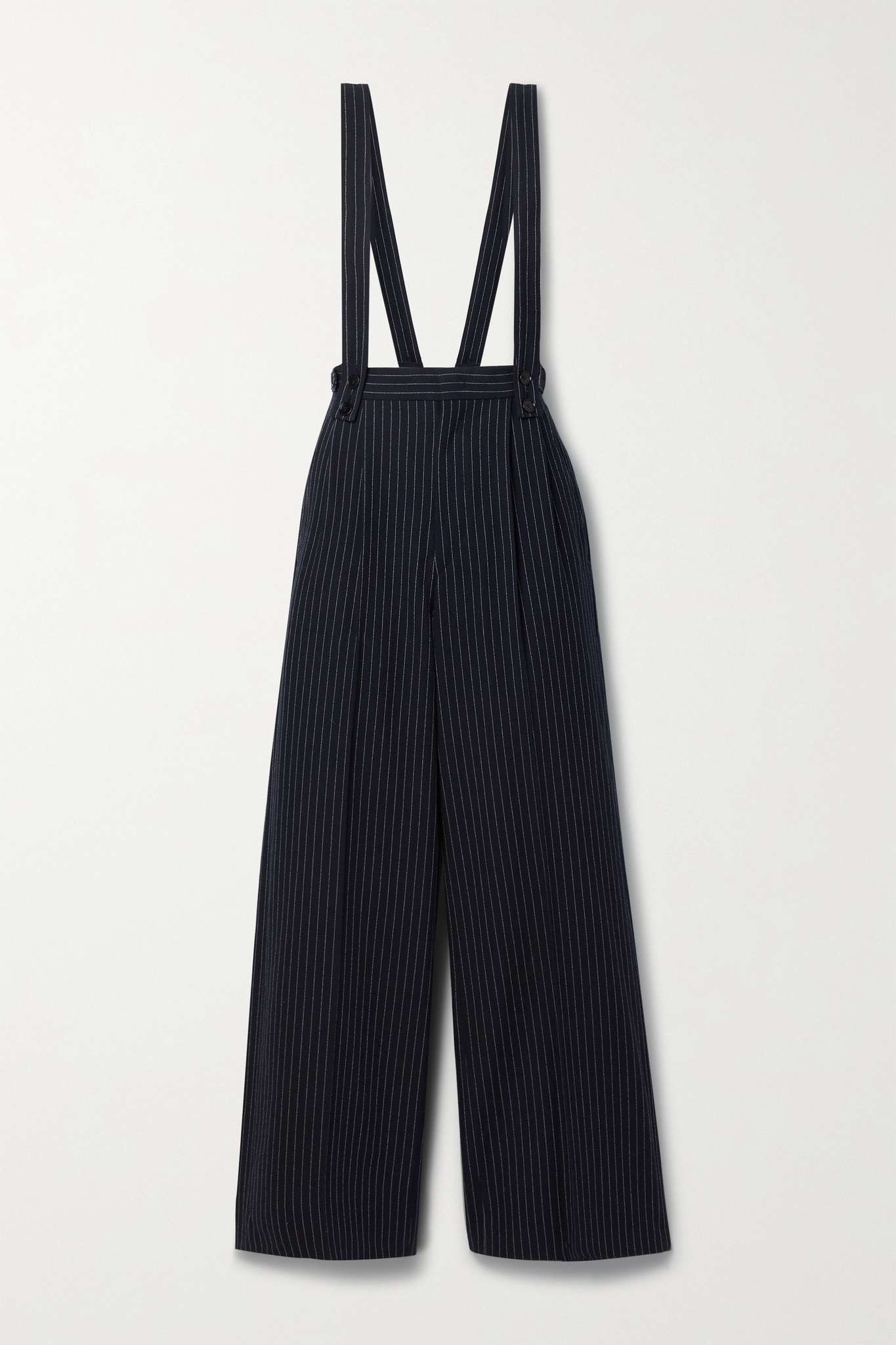 Jessica pleated pinstriped crepe wide-leg pants - 1