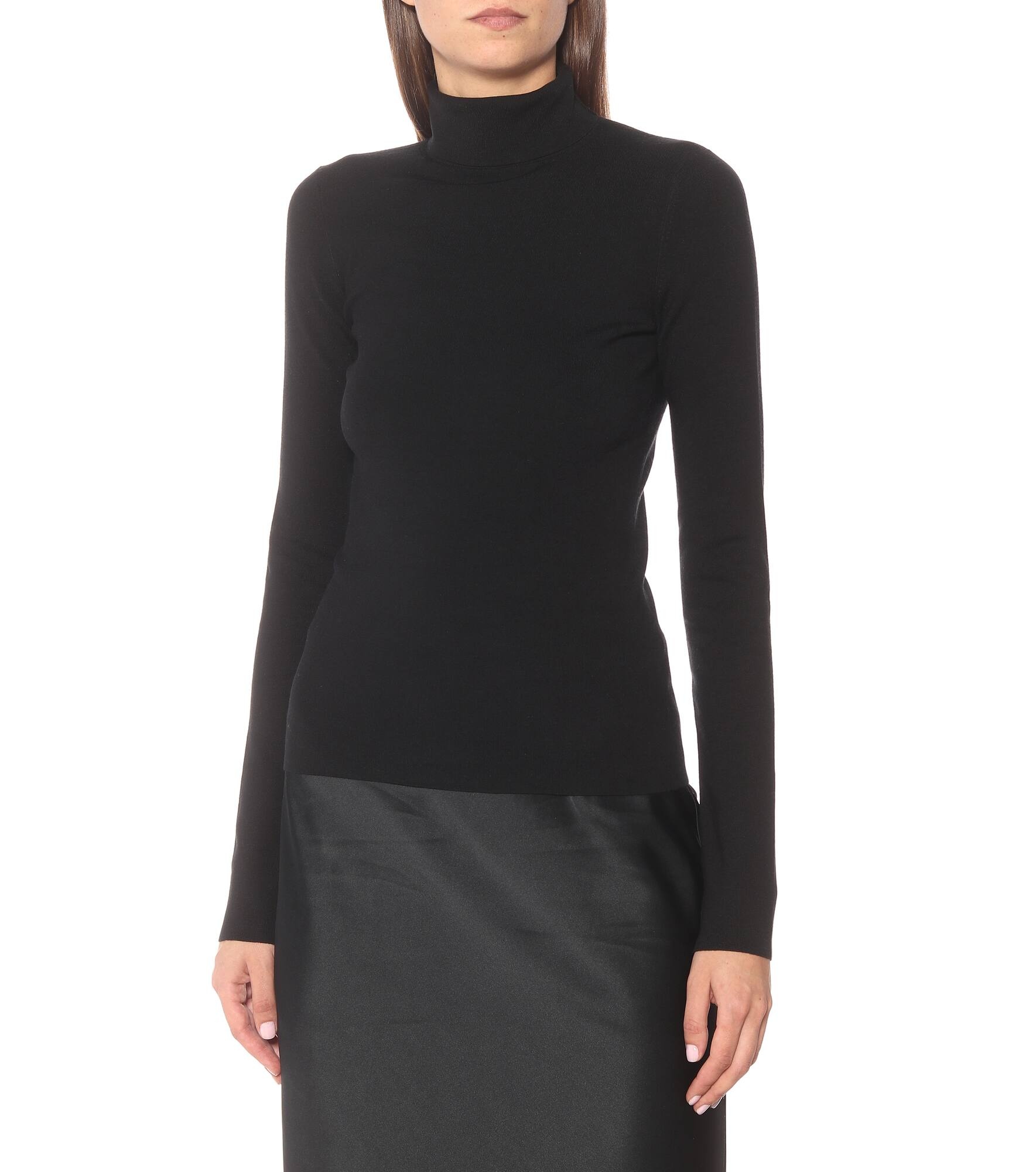 Stretch-silk turtleneck sweater - 5