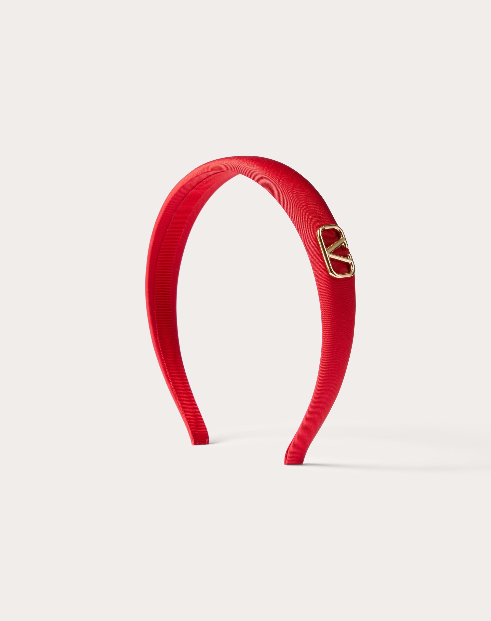 VLOGO SIGNATURE SILK HEADBAND WITH METAL VLOGO SIGNATURE APPLIQUE' - 1