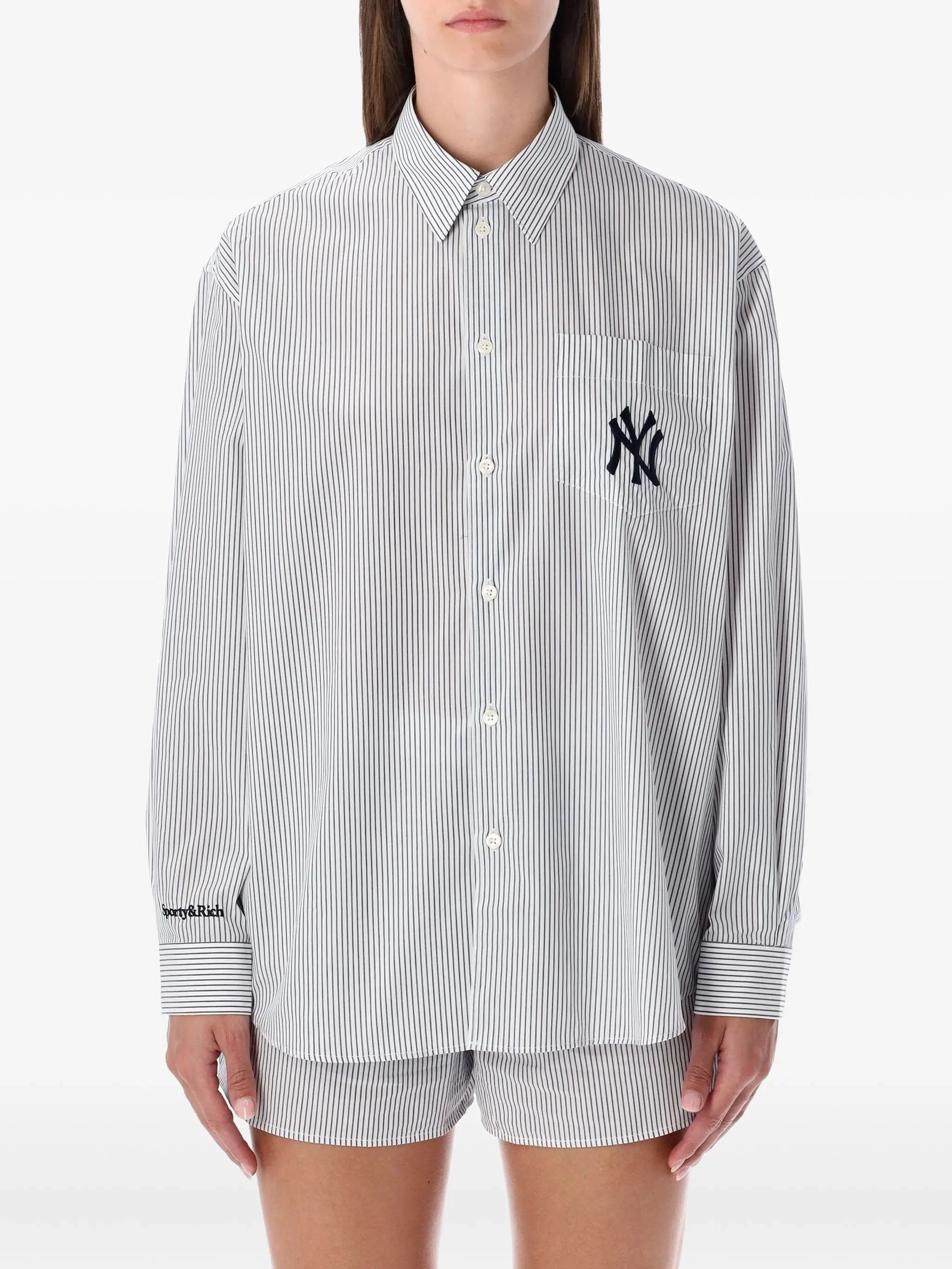 Sporty & Rich Yankees Serif Striped Shirt - 1