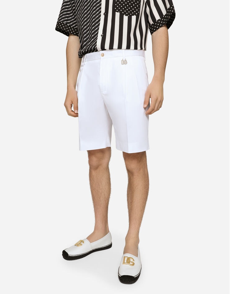 Stretch cotton shorts with DG patch - 4