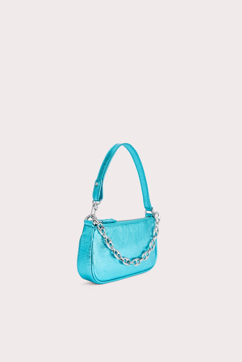 Mini Rachel Aquamarine Metallic Leather - 3