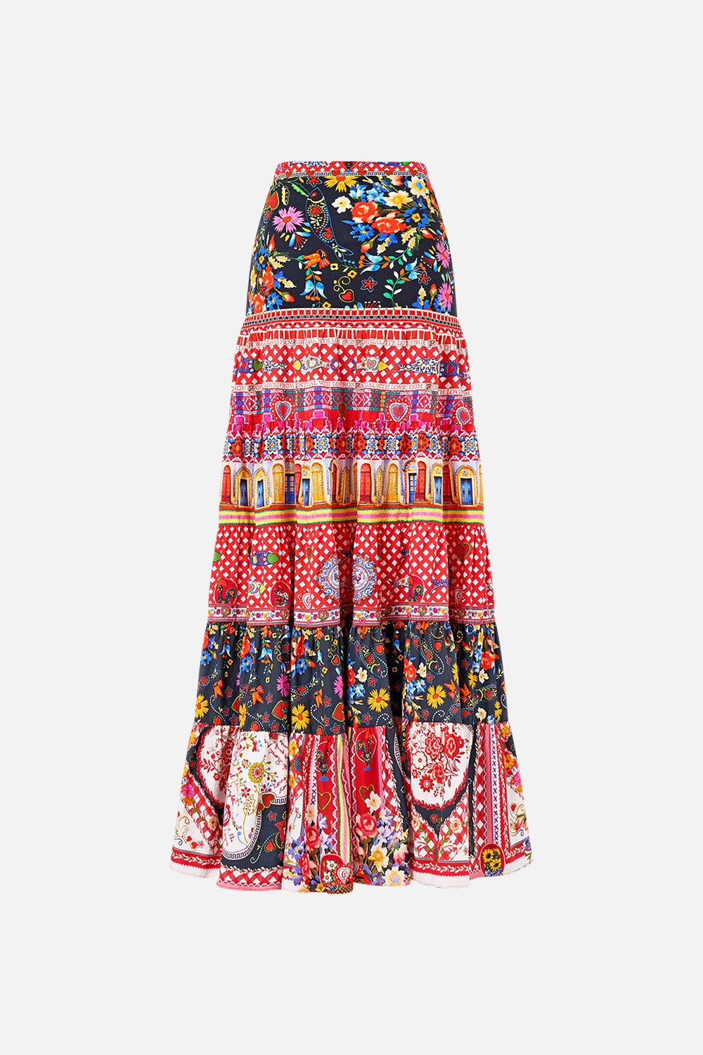JERSEY SPLICED TIERED SKIRT - 7