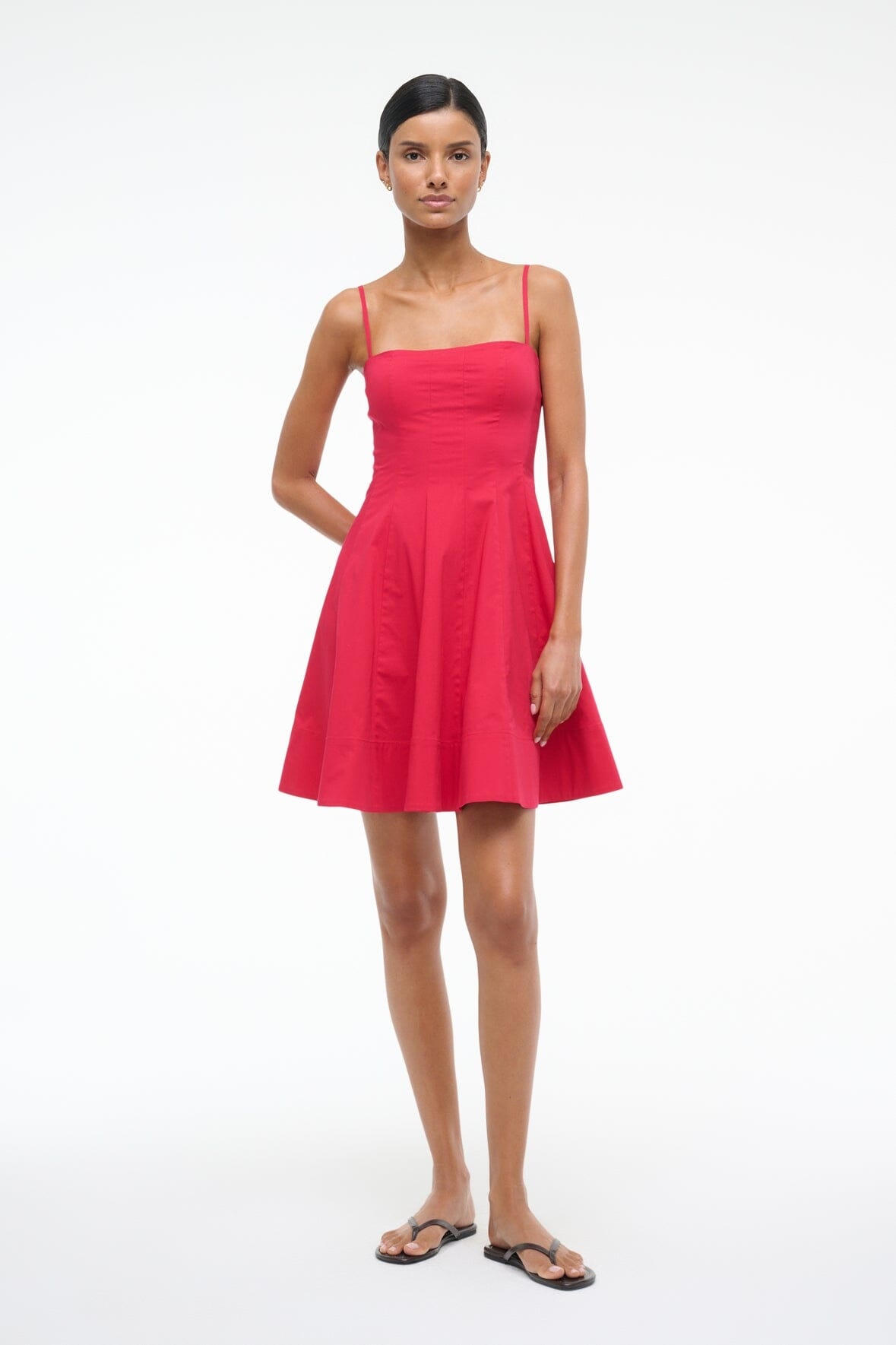 STAUD WYLIE MINI DRESS CHERRY - 6