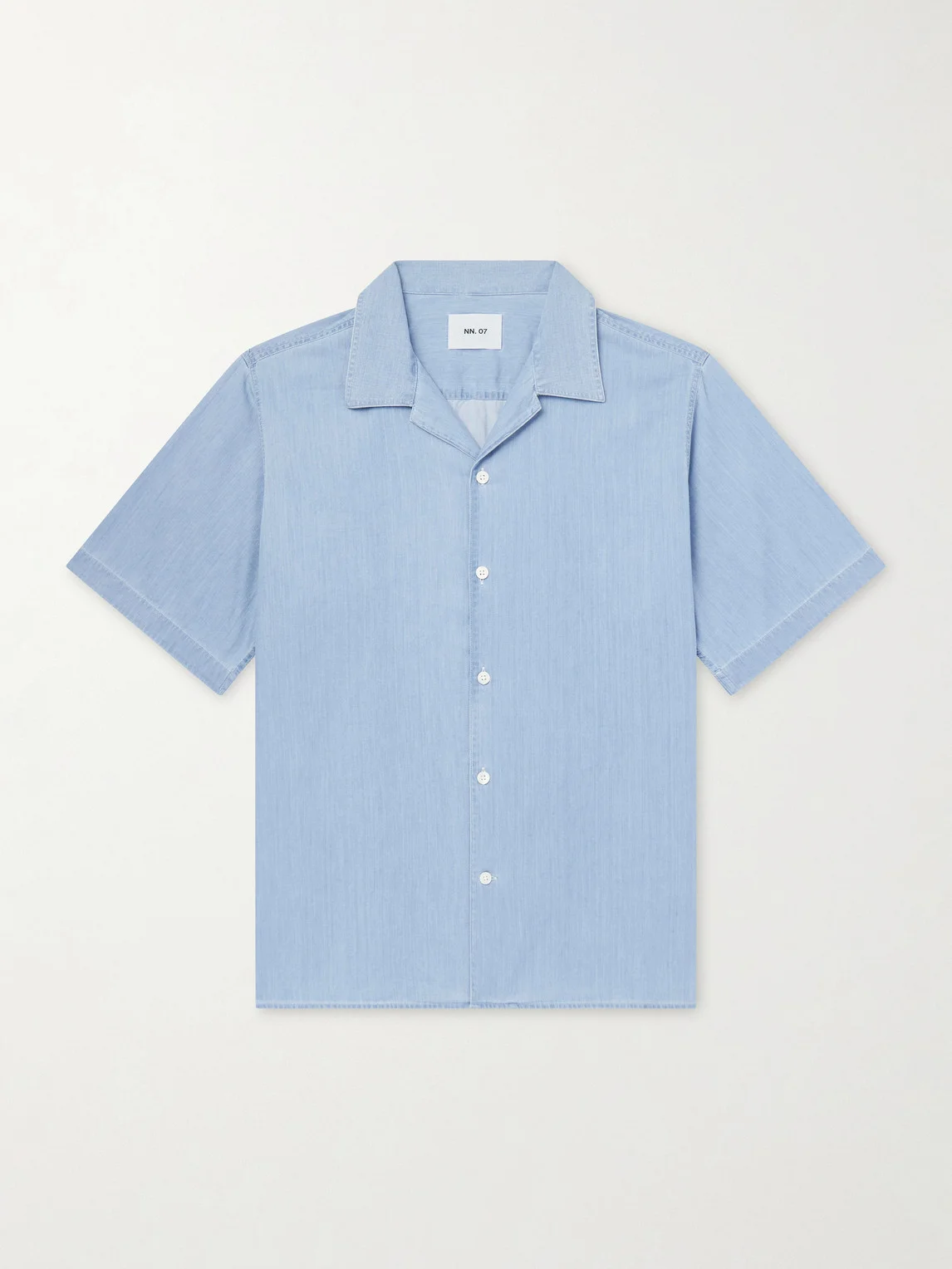 Julio SS 5765 Camp-Collar Cotton Chambray Shirt - 1