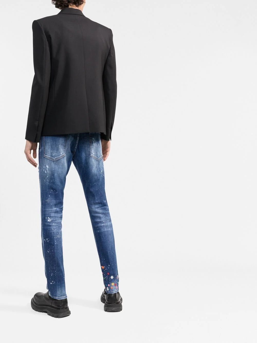 Ditsy ripped slim-fit jeans - 4