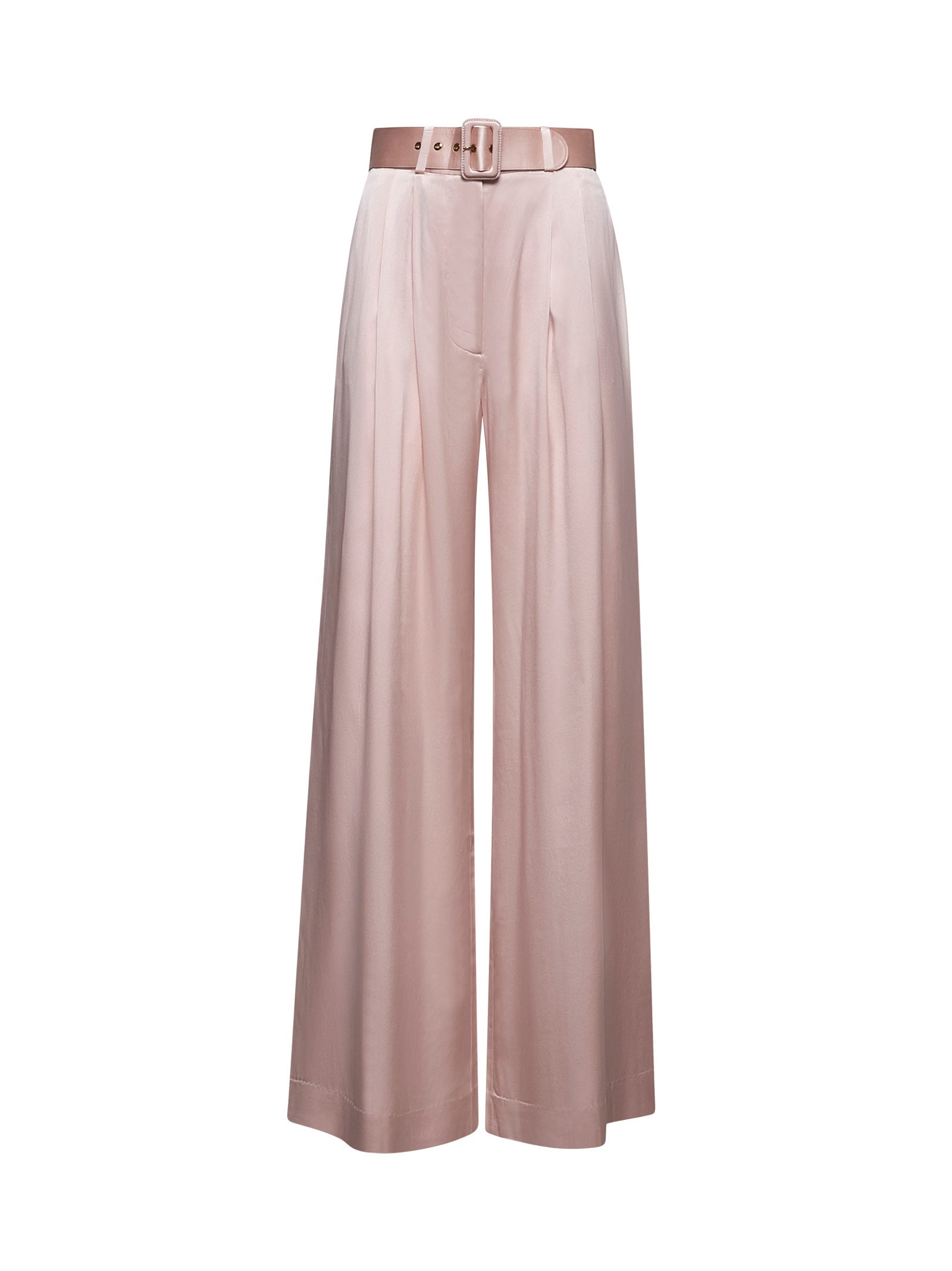 Zimmermann Women Pink Silk Tuck Pants - 1