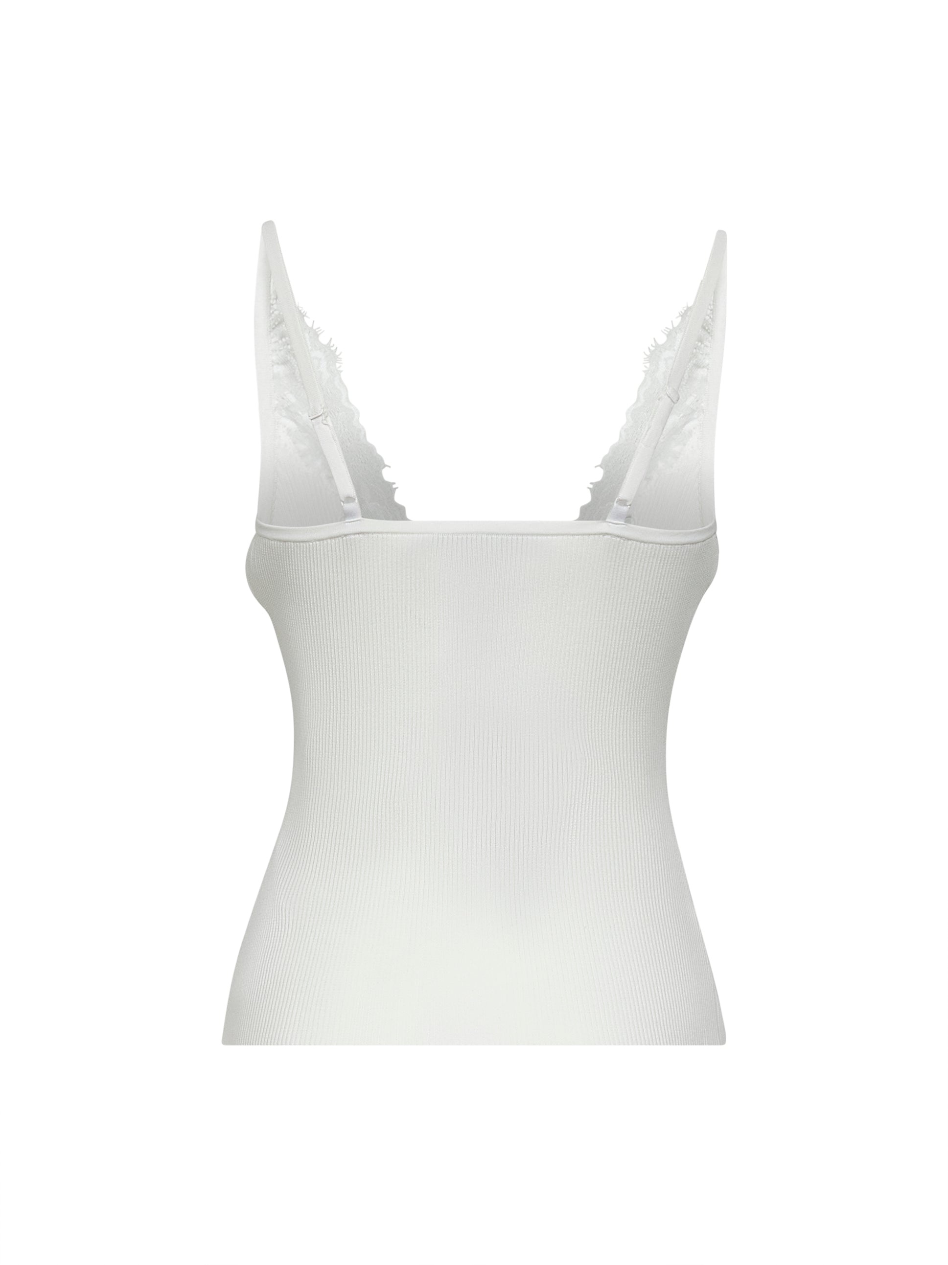 White viscose rib knit top - 2