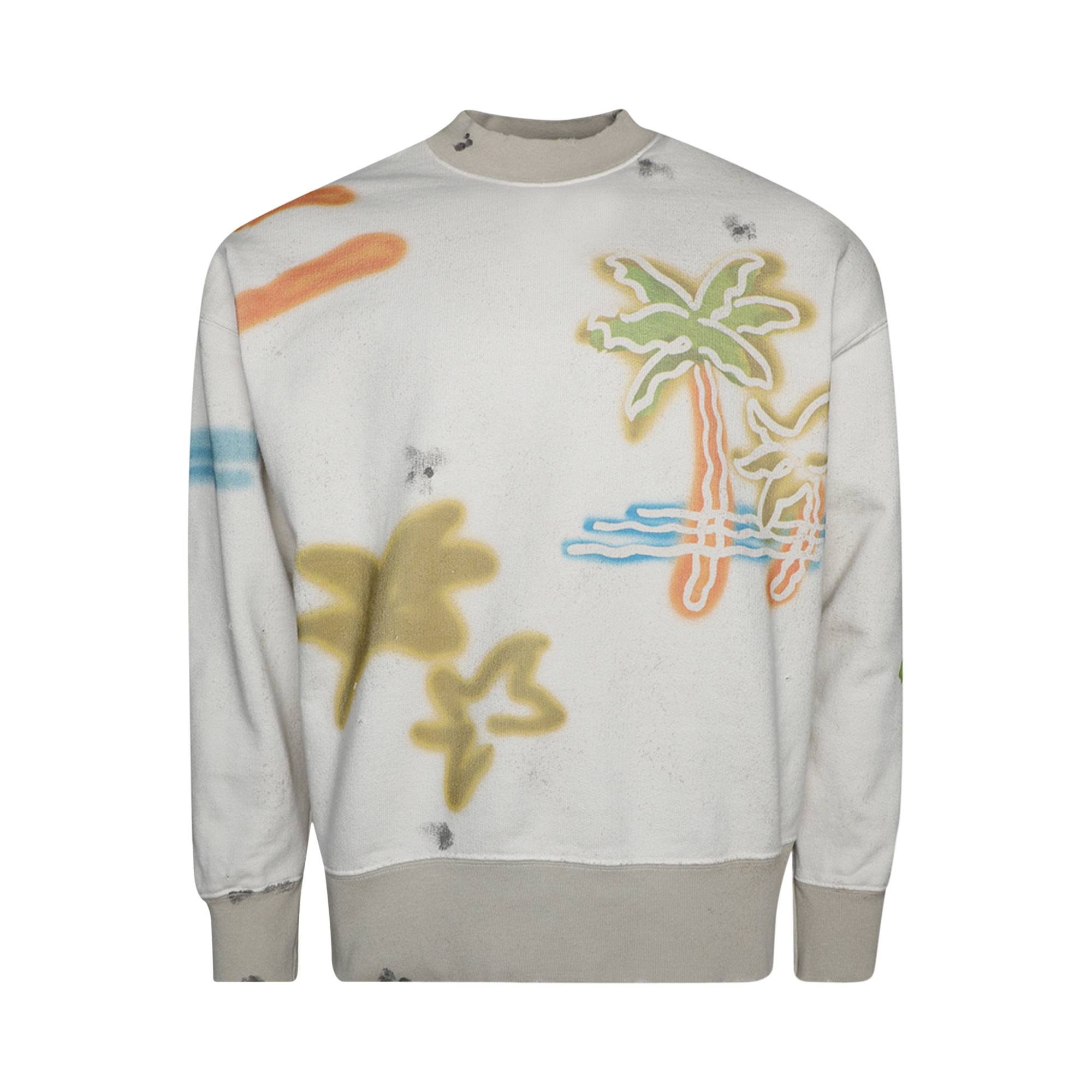 Palm Angels Neon Palm Crew Sweatshirt 'Off White/Multicolor' - 1