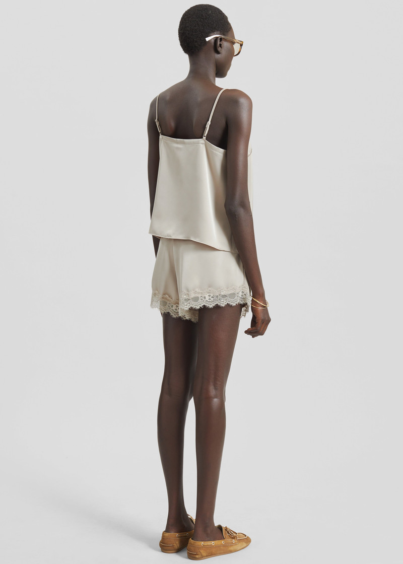 Varnell Satin Lace Shorts - Beige 9