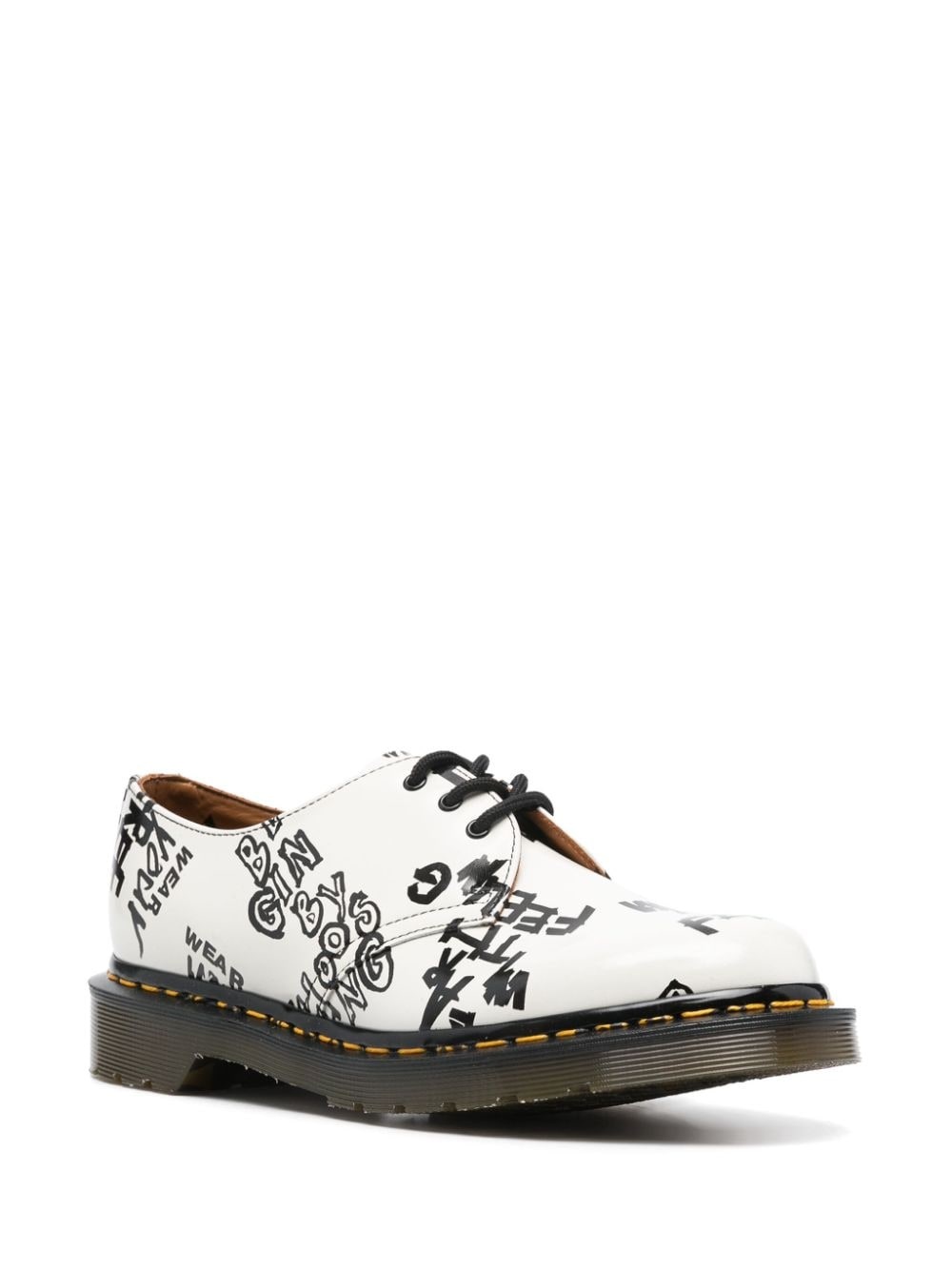 x Dr. Martens text-print Derby shoes - 2