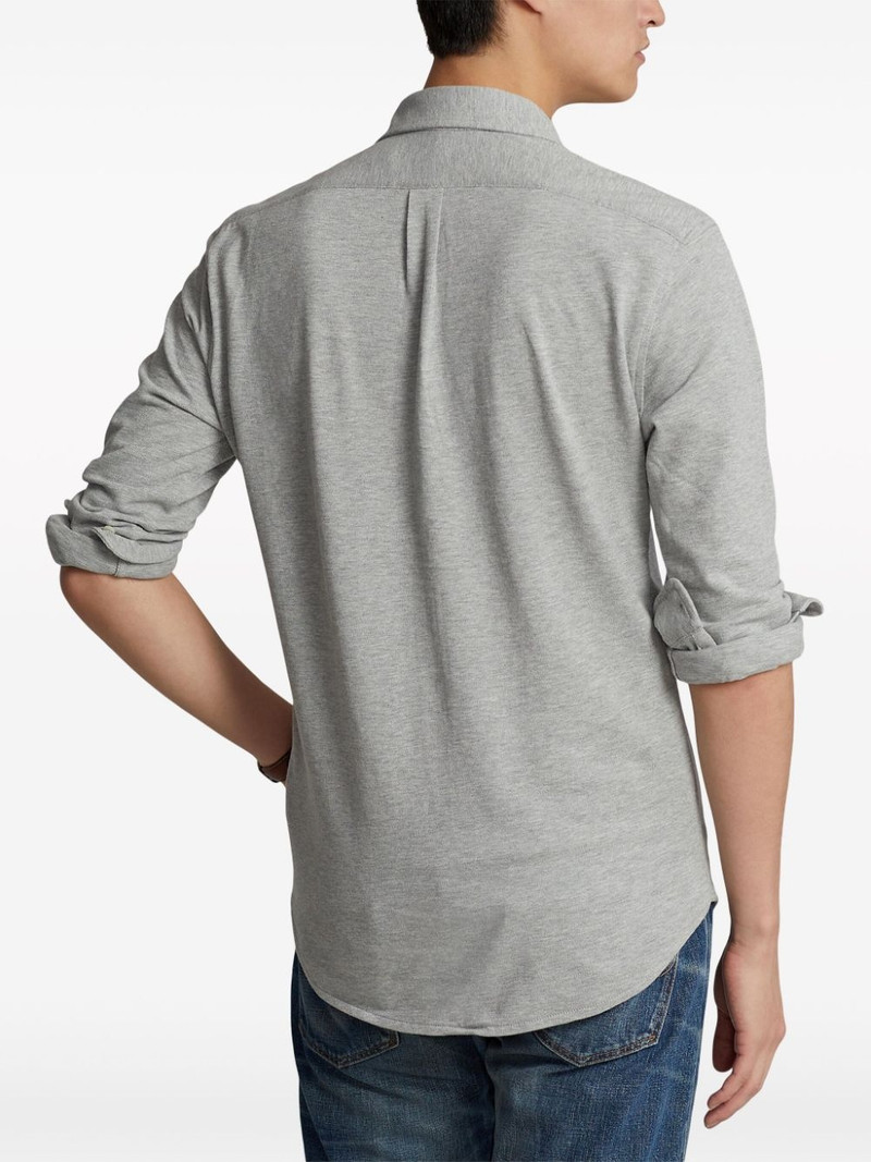 logo embroidered button-down shirt 4