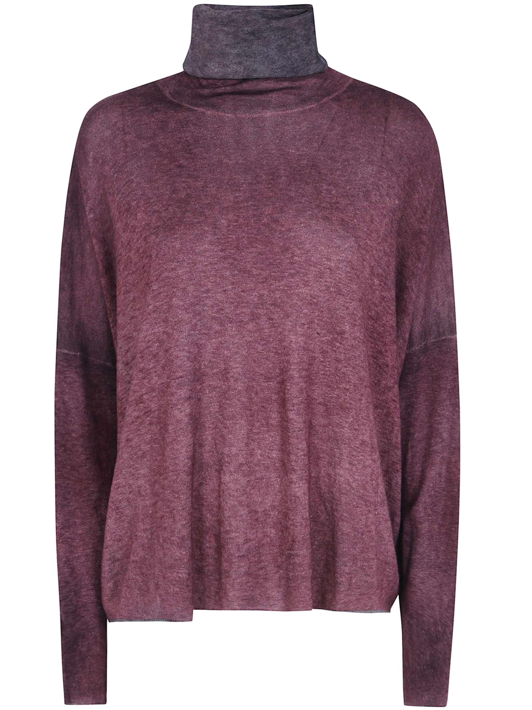 Sweater Hand Painted Ultralight Cashmere Wool High Neck Pull - 1
