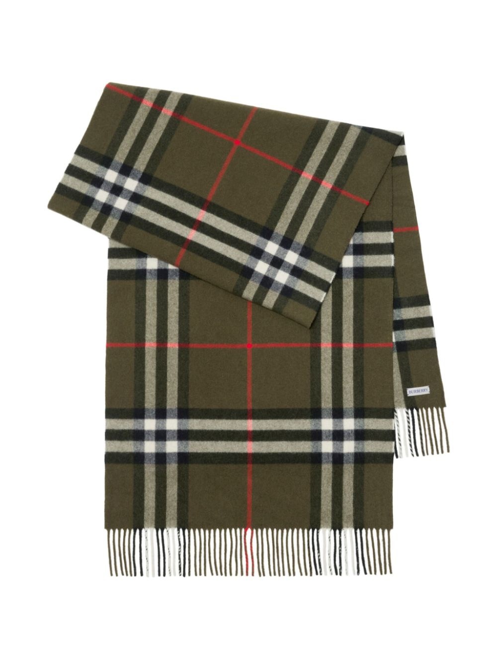 check-print fringed cashmere scarf - 2