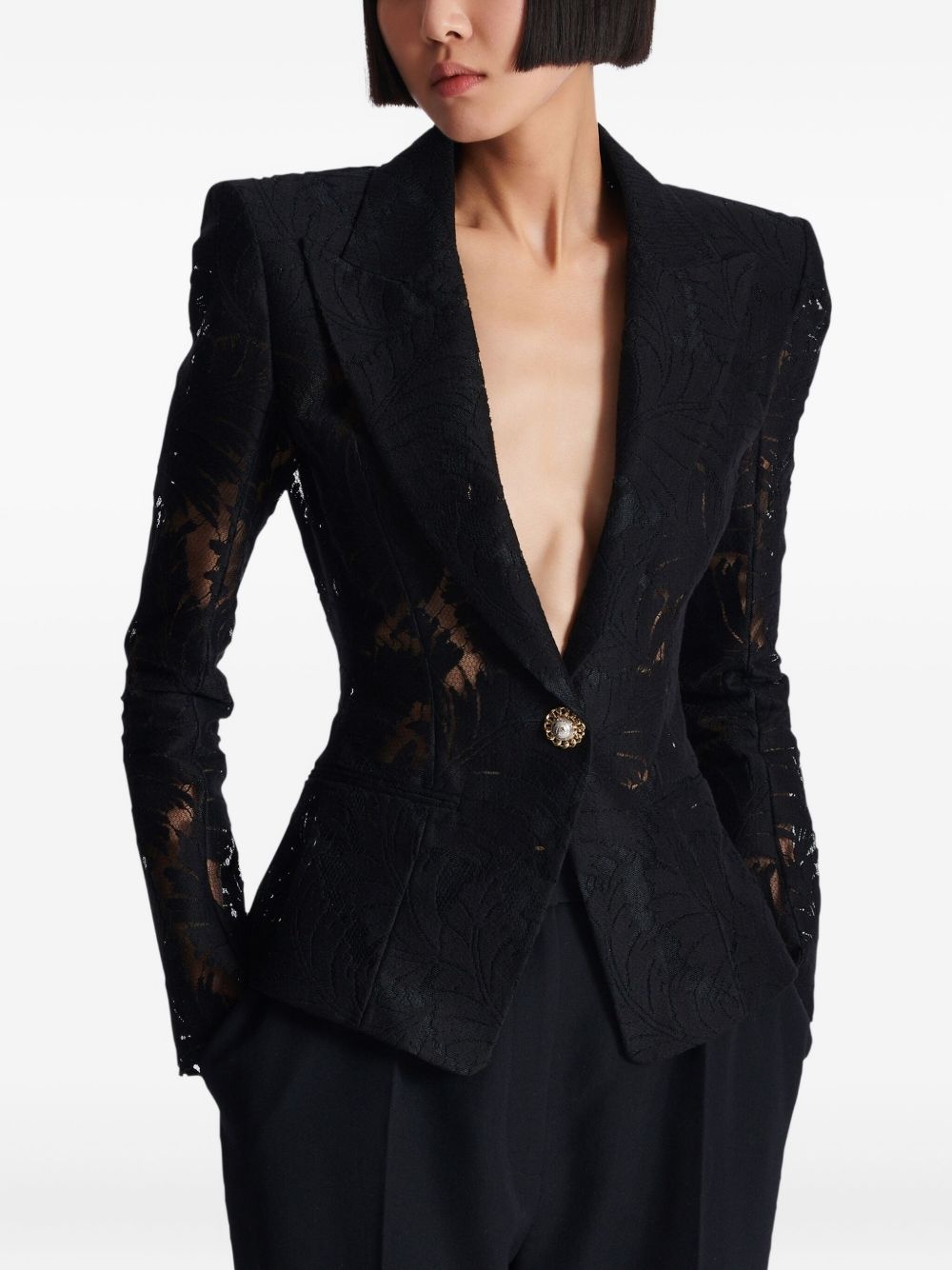 lace fitted jacket - 6