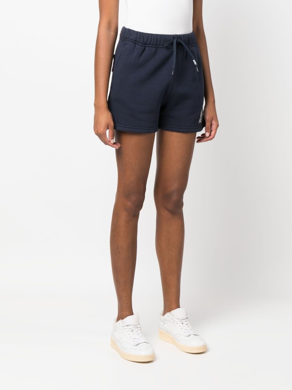 logo-print cotton short shorts - 3